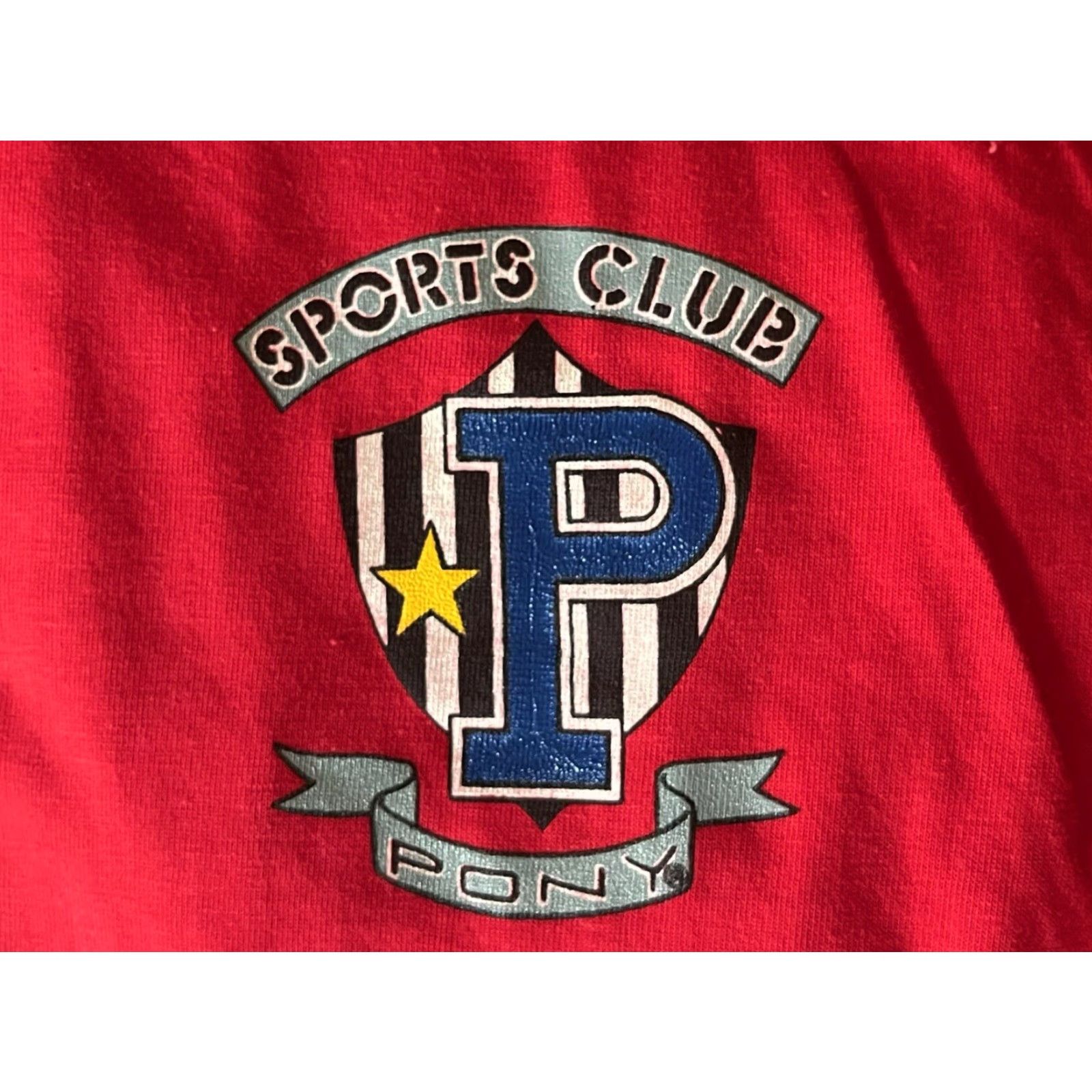 PONY VINTAGE PONY T-Shirt Mens S Red 90s Deadstock NWT USA Made Sports Club Crew Neck Size US S / EU 44-46 / 1 - 5 Thumbnail