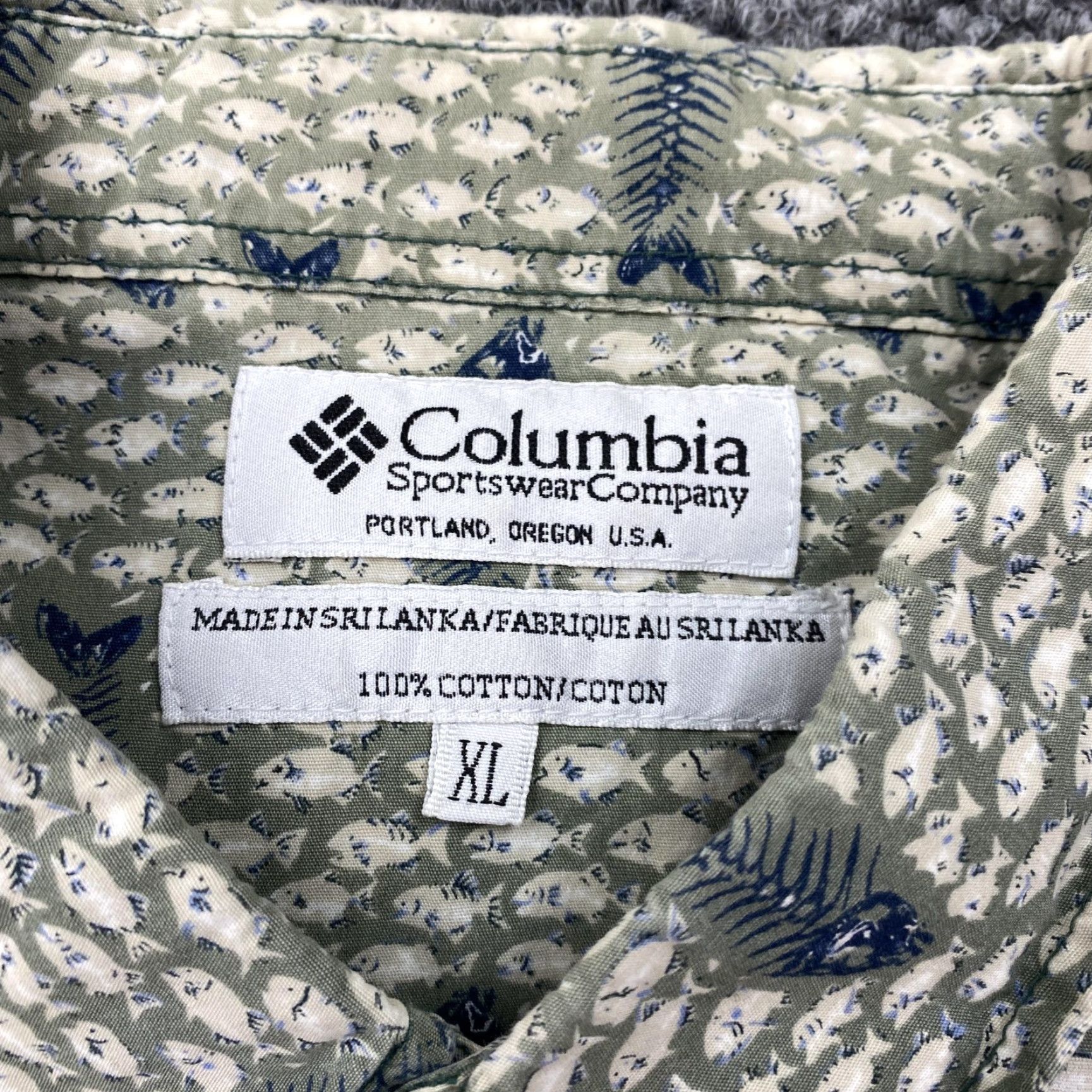 Vintage VINTAGE Columbia Shirt Mens XL Green Short Sleeve Button-Down Cotton Fish Print Fishing No. Size US XL / EU 56 / 4 - 5 Thumbnail