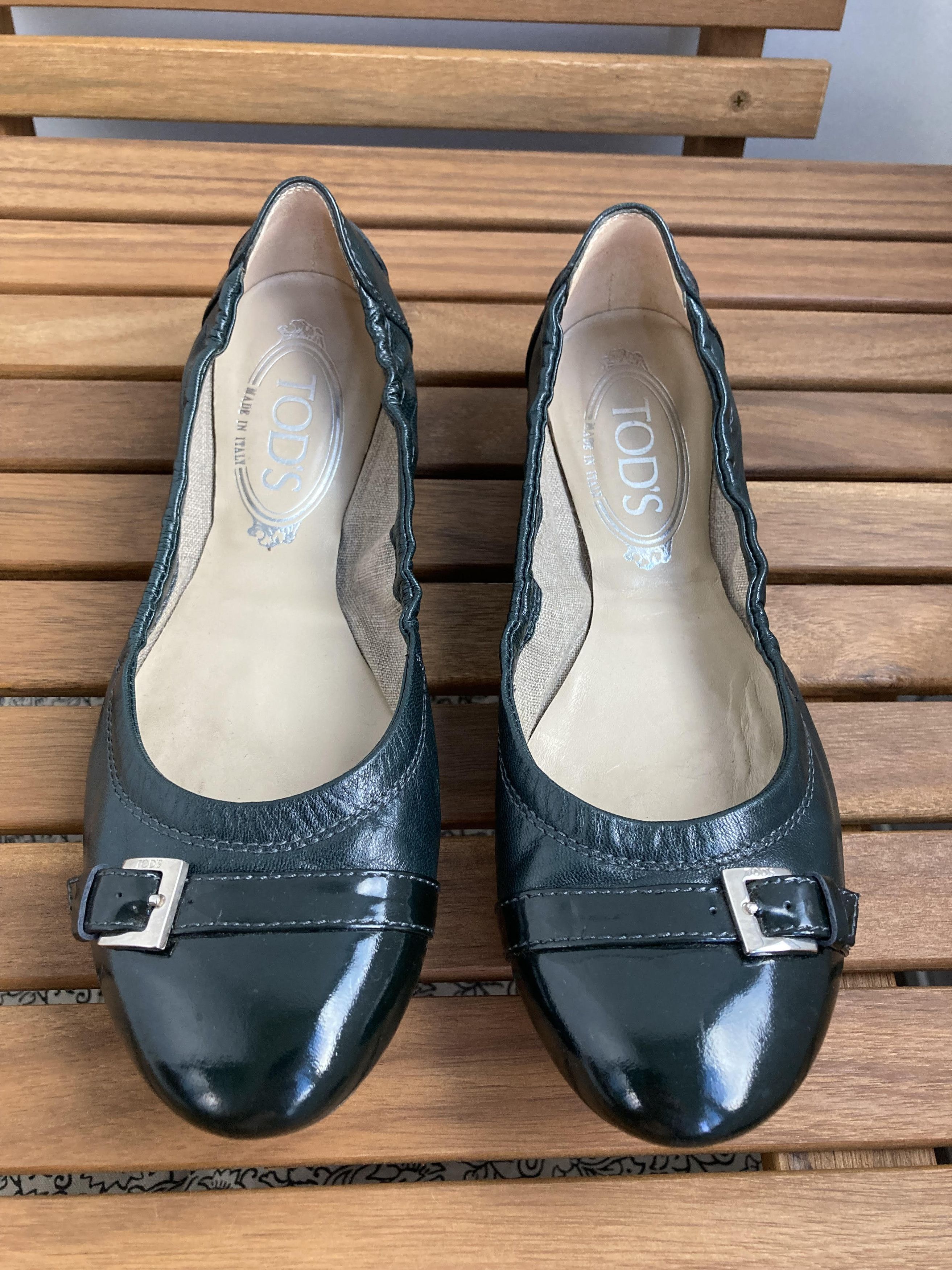 Tod's Tod's Two Tone Leather Buckle Detail Ballet Flats Size US 7.5 / IT 37.5 - 2 Thumbnail
