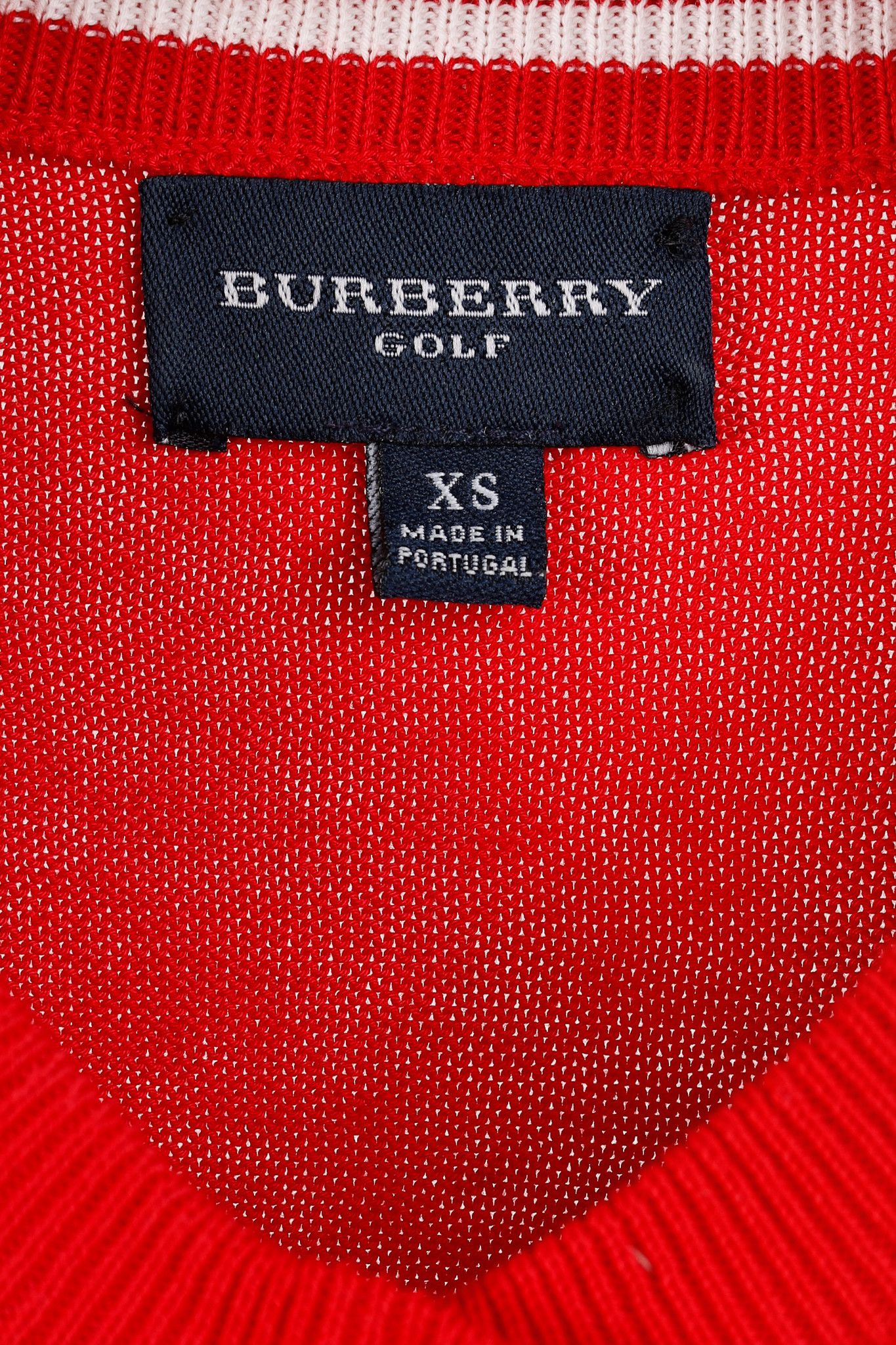 Burberry Burberry Golf Check Trim Red Cotton Cardigan Size XS / US 0-2 / IT 36-38 - 4 Thumbnail