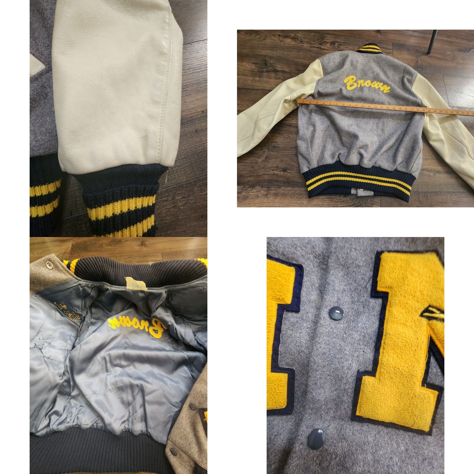 Vintage Vintage Albion John Muir High School Letterman Jacket Wool Gray 80s College Sports Football Varsity Mens Size US M / EU 48-50 / 2 - 8 Thumbnail