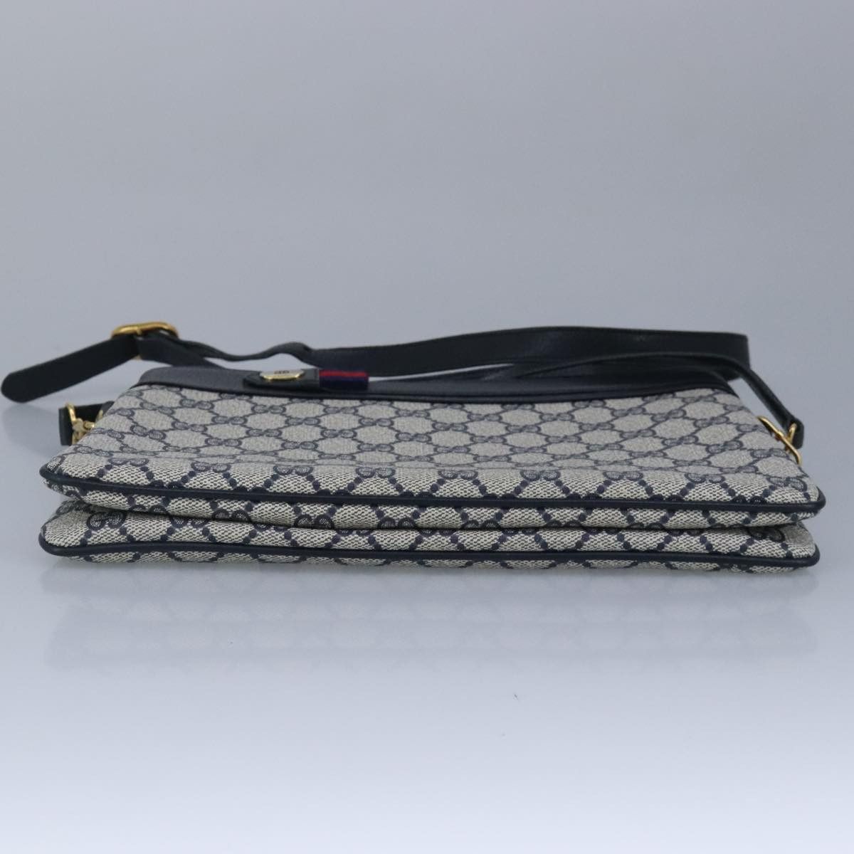 Gucci GUCCI GG Supreme Sherry Line Shoulder Bag Pvc Navy Gold Size ONE SIZE - 9 Thumbnail