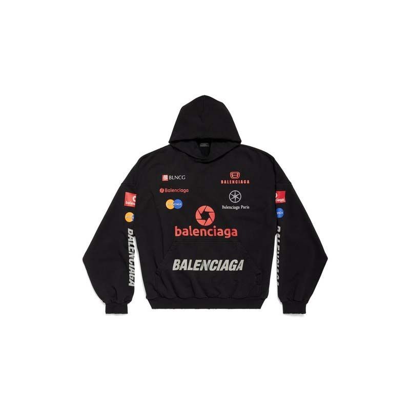 Balenciaga o1w1db10625 Top League Hoodie Oversized in Black Size US M / EU 48-50 / 2 - 1 Thumbnail