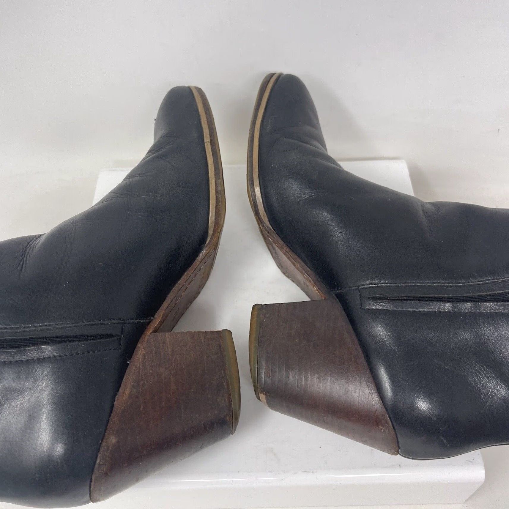 Rachel Comey Rachel Comey Mars Booties 7.5 Black Leather Chunky Heel Womens Size US 7.5 / IT 37.5 - 3 Thumbnail