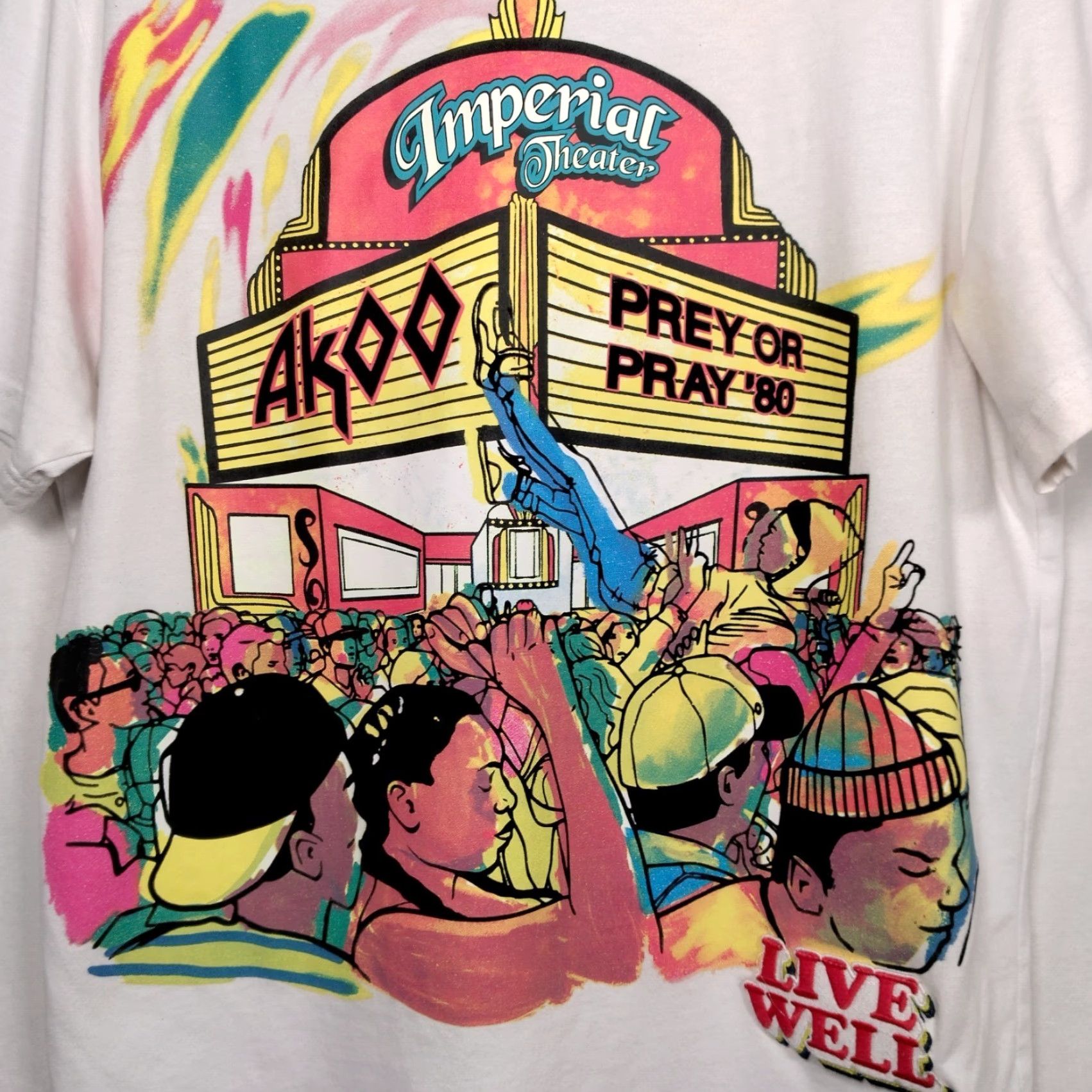Imperial AKOO Shirt M Men T-Shirt White Crew Neck Short Sleeve Graphic Imperial Theater Live Well Streetwear Skate Hip Hop 80 Style Size US M / EU 48-50 / 2 - 3 Thumbnail