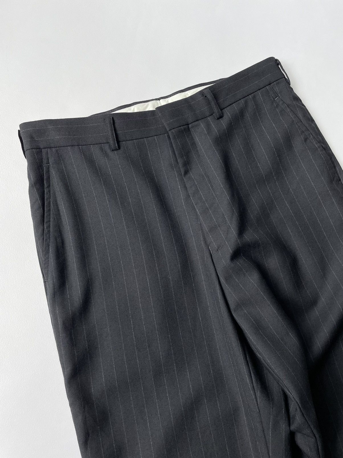 Comme des Garcons A/W 10 Black/Grey Pinstripe Wool Trousers Size US 32 / EU 48 - 6 Thumbnail