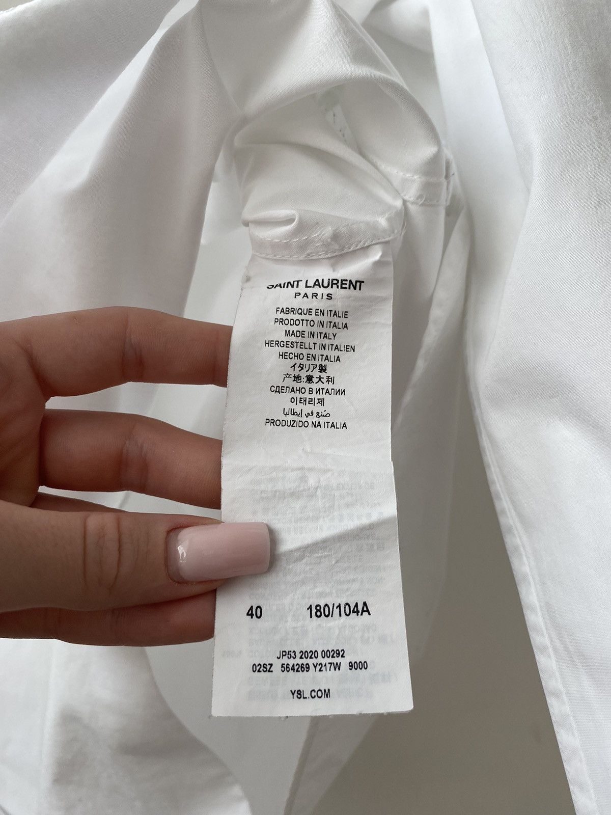 Saint Laurent Paris Saint Laurent Paris white button up basic shirt Size US M / EU 48-50 / 2 - 9 Thumbnail