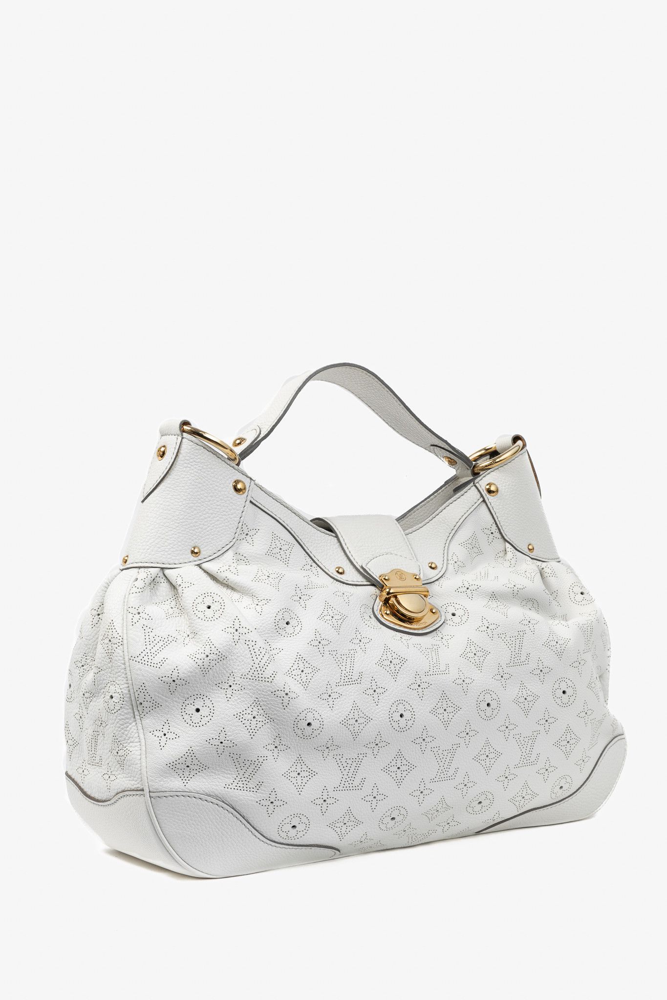 Louis Vuitton Louis Vuitton Solar GM White Mahina Perforated Leather Hobo Size ONE SIZE - 2 Thumbnail
