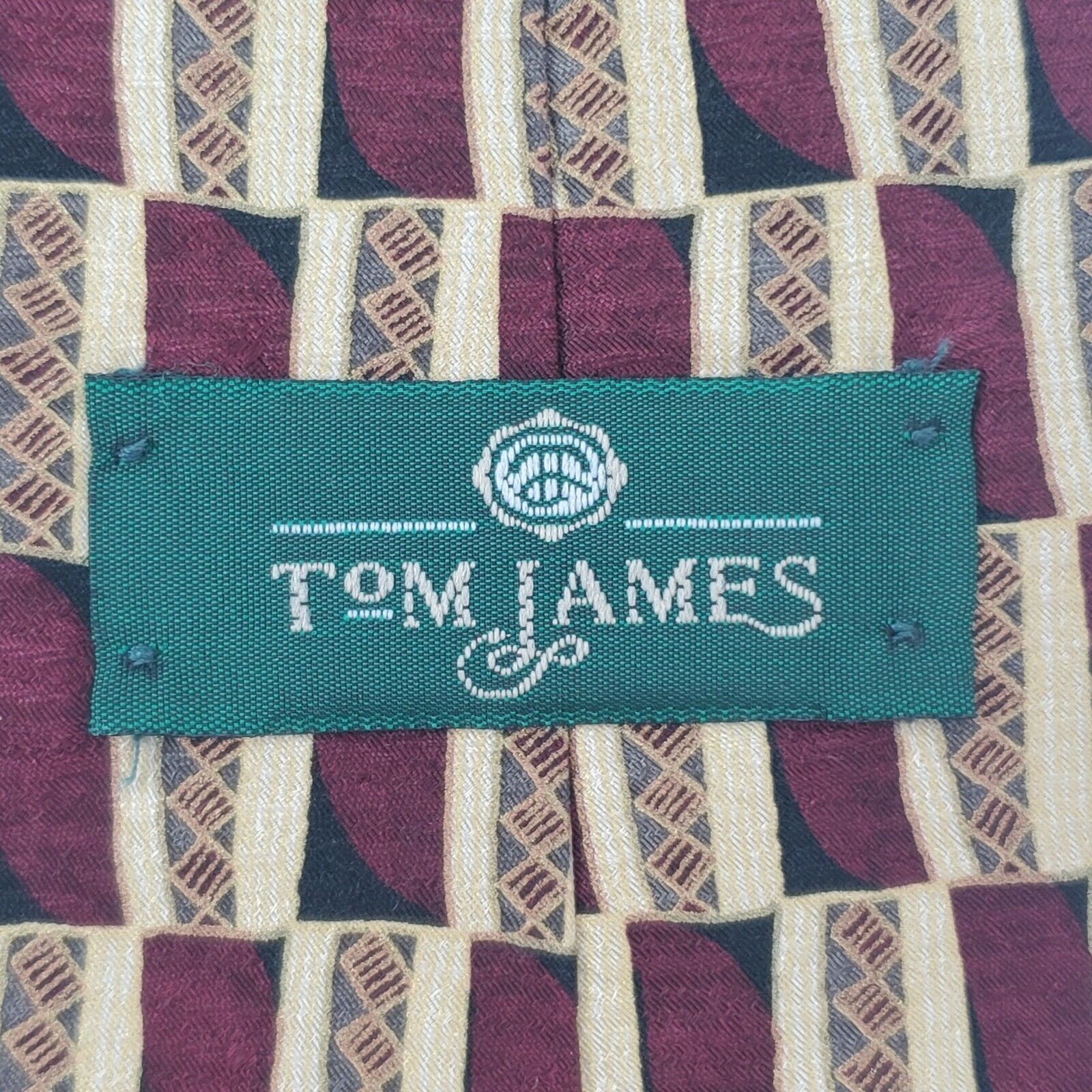 Tom James Tom James Red Geometric Silk Tie Short Size ONE SIZE - 3 Thumbnail