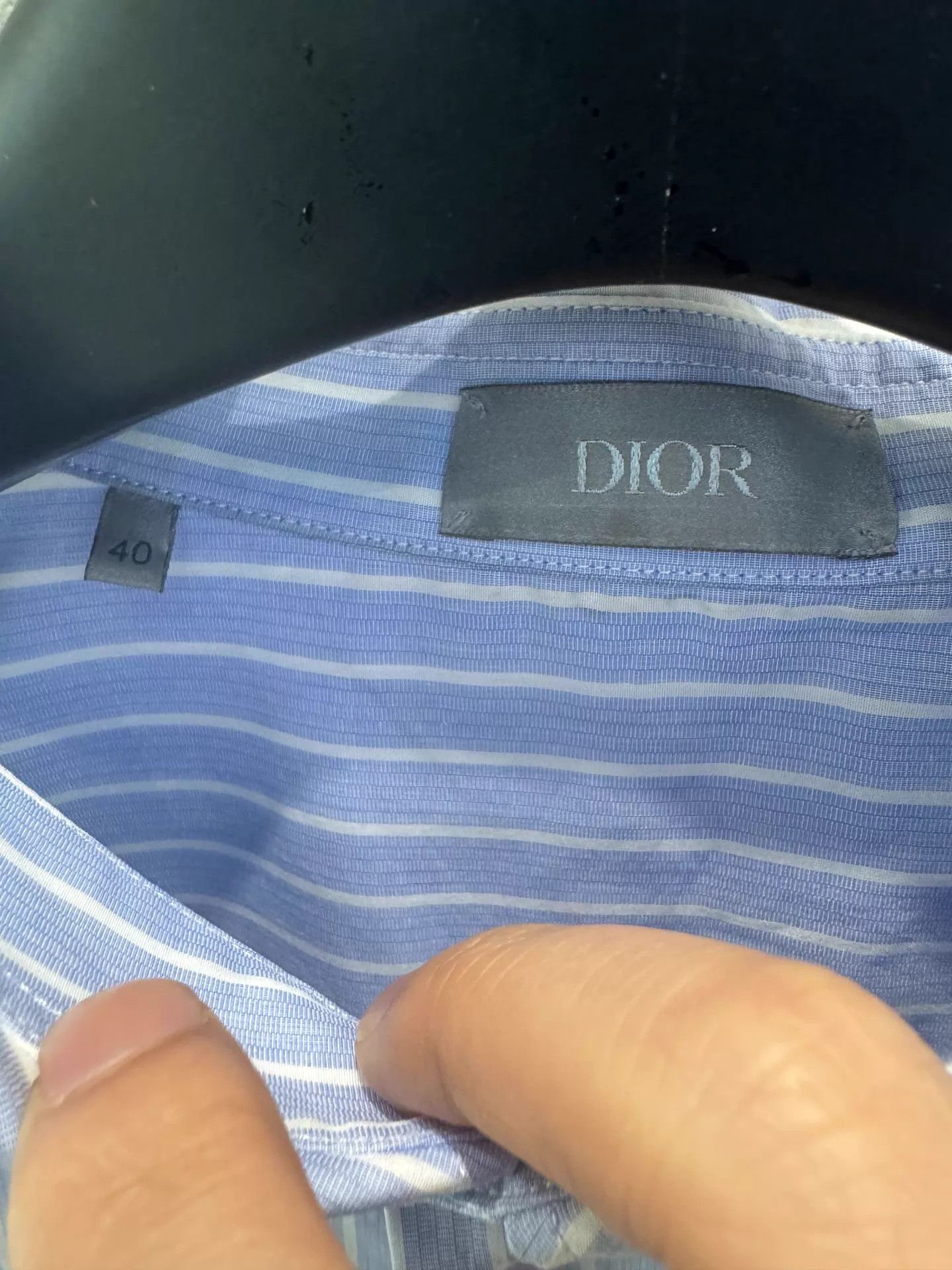 Dior DIOR Blue Vertical Stripe Cotton Oversized Shirt 40, LN Size US M / EU 48-50 / 2 - 3 Thumbnail