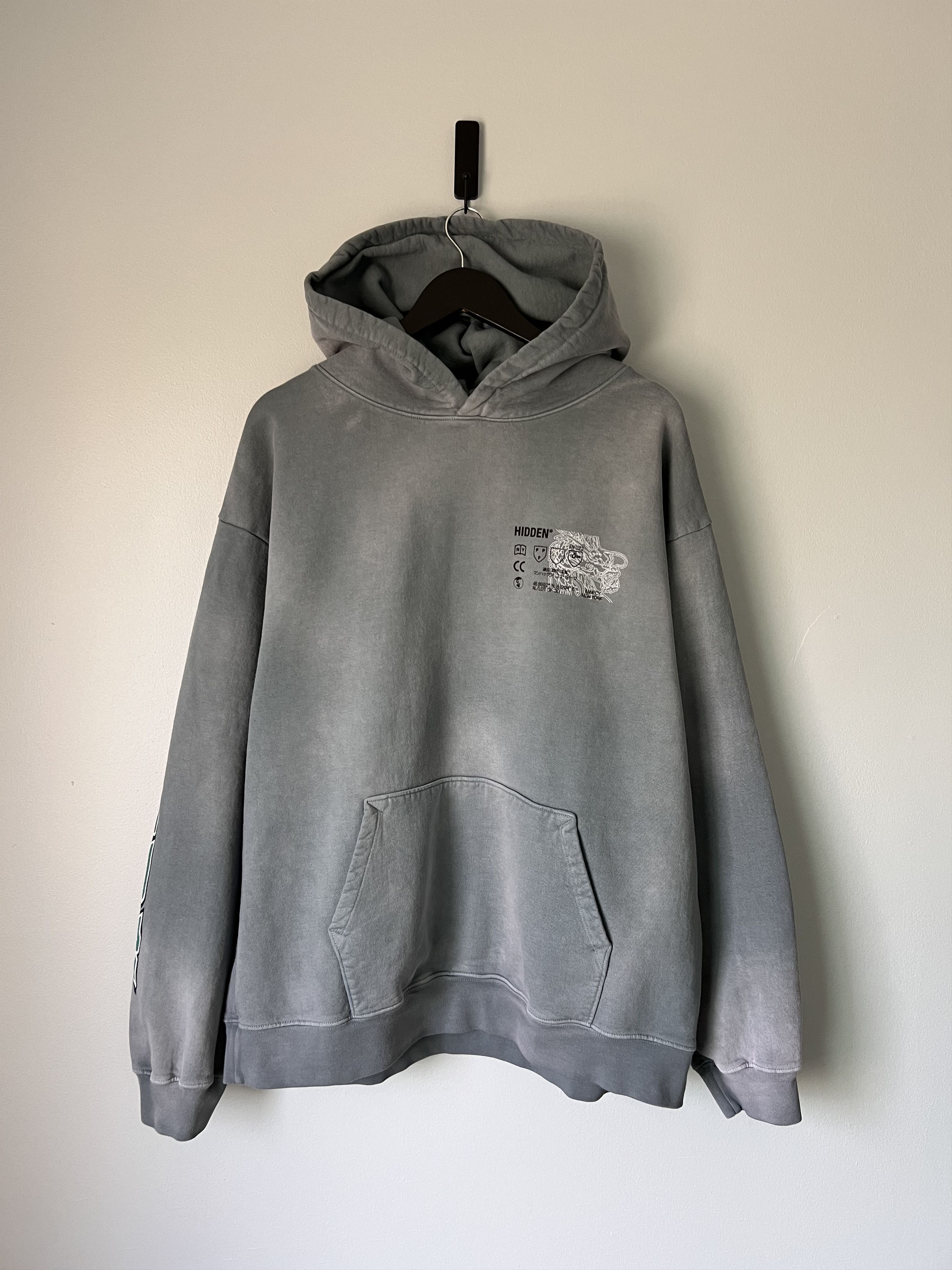 Avirex Avirex Hidden NY Worldwide Hoodie in Washed Graphite Size US XL / EU 56 / 4 - 4 Thumbnail