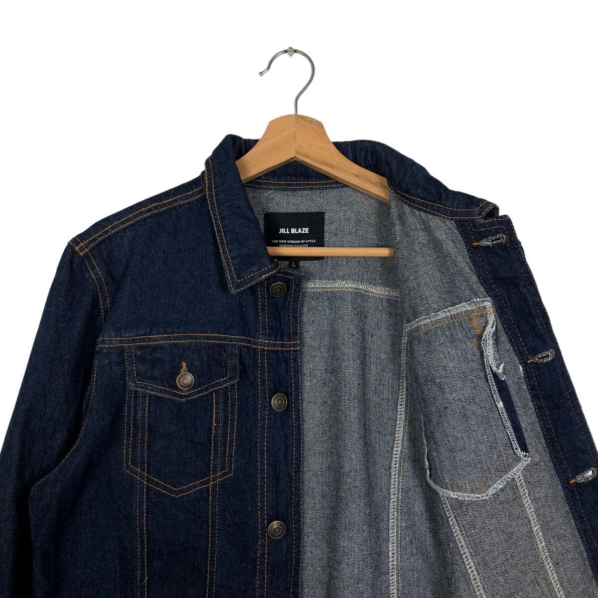 Japanese Brand 🔥Denim Trucker Jacket Jill Blaze Japan Biker Racing Size US L / EU 52-54 / 3 - 9 Thumbnail