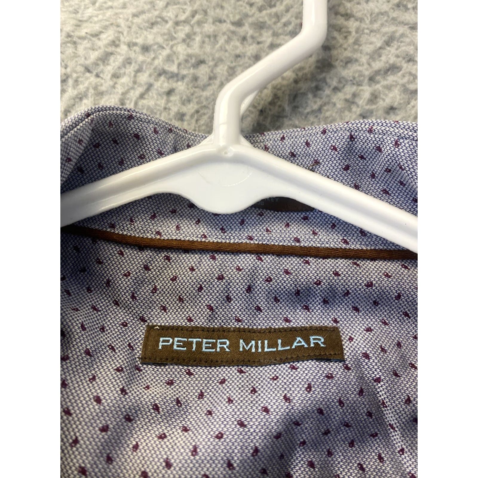 Peter Millar Peter Millar Shirt Mens Large Button Up Gray Maroon Casual Preppy /39-93 Size US L / EU 52-54 / 3 - 4 Thumbnail