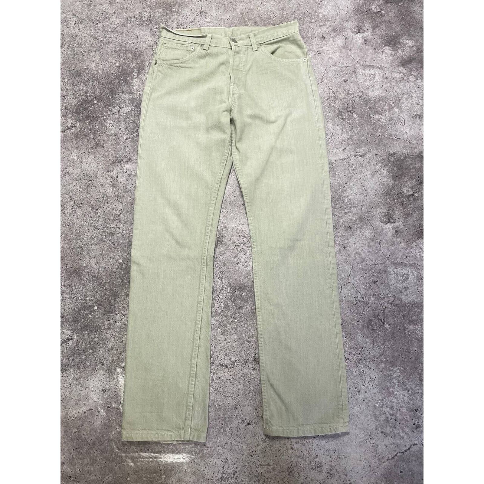 Levi's × Vintage Vintage Levi’s Light Green Straight-Leg Jeans Cotton Denim Size US 33 - 1 Thumbnail