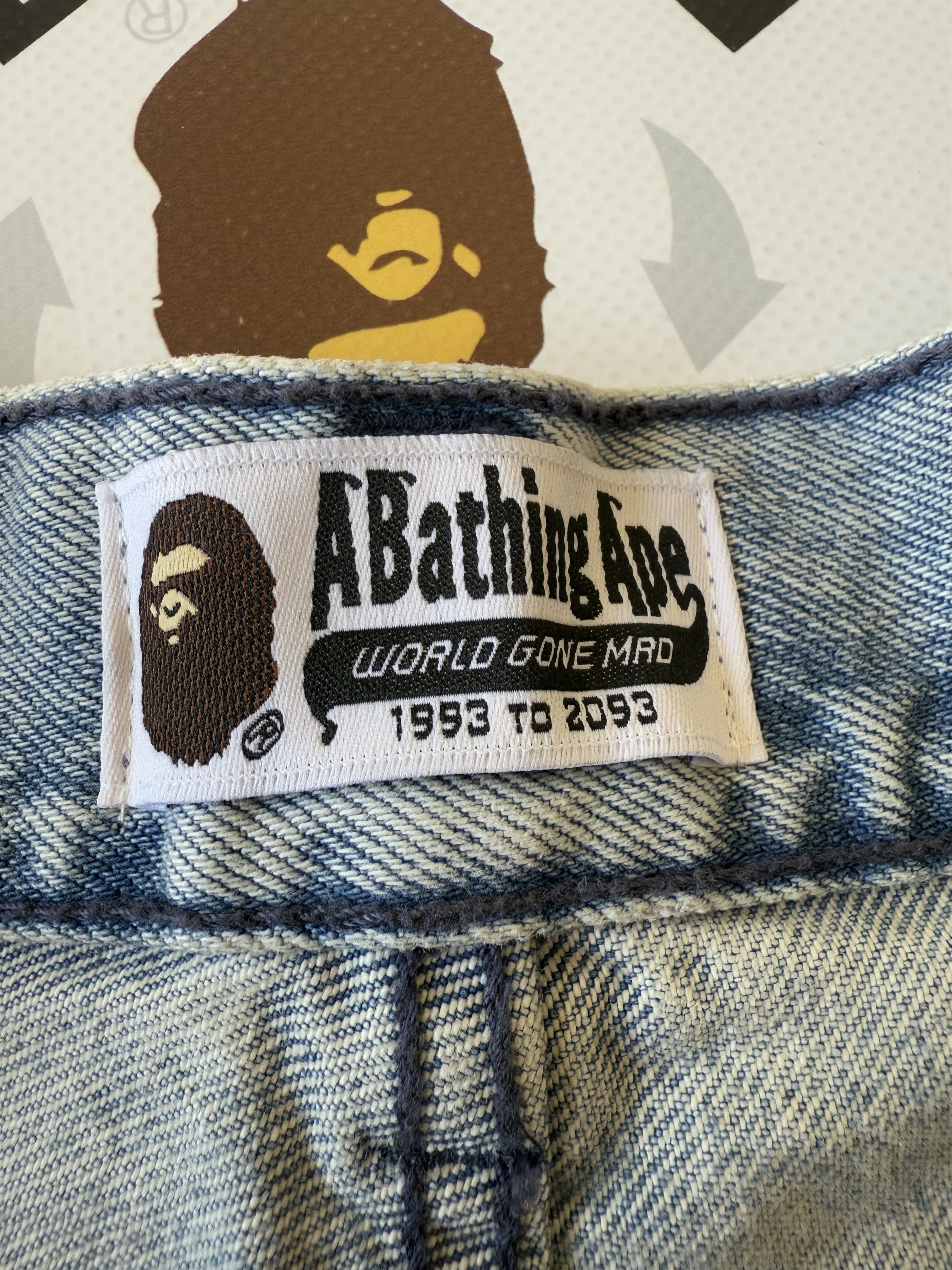 Bape BAPE DESTROYED STA RELAXED FIT 13OZ DEMIN SHORTS Size US 34 / EU 50 - 10 Thumbnail