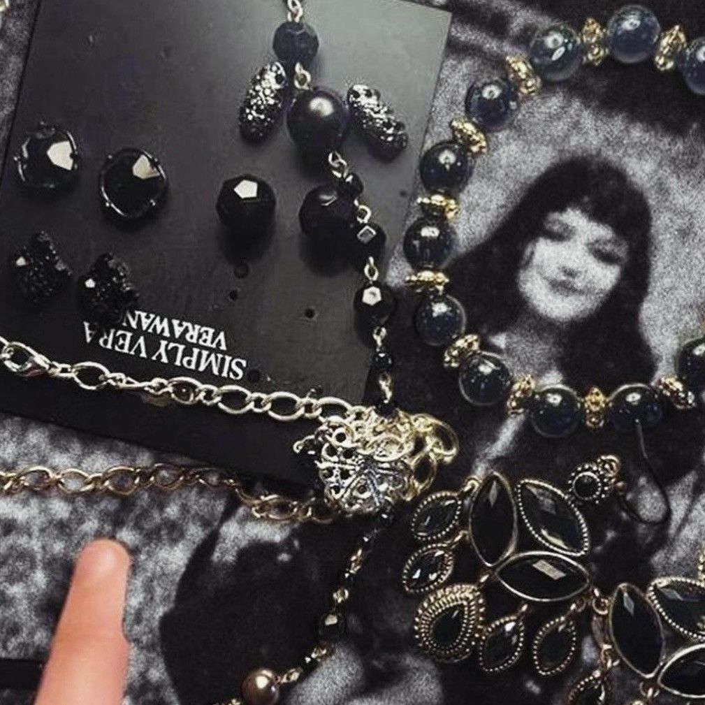 Vintage Black dark gothic romantis jewelry gift set Size ONE SIZE - 7 Thumbnail