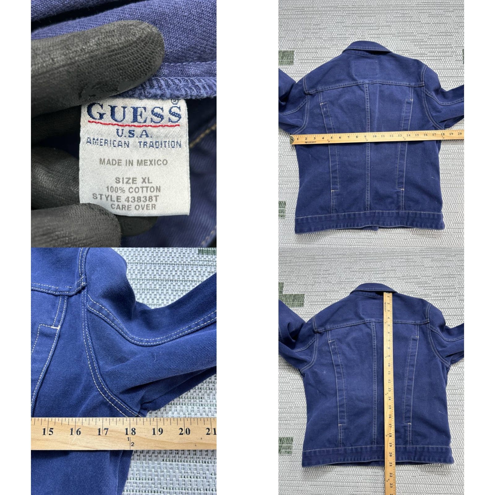 Guess Vtg Guess Trucker Jacket Womens XL Blue Denim Cotton Cropped Size XL / US 12-14 / IT 48-50 - 8 Thumbnail