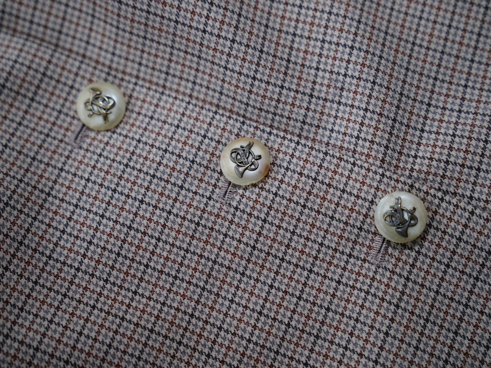 Hermes Hermes Vtg Wool Check Velvet Suit Skirt Set FR40 M-L Size M / US 6-8 / IT 42-44 - 7 Thumbnail