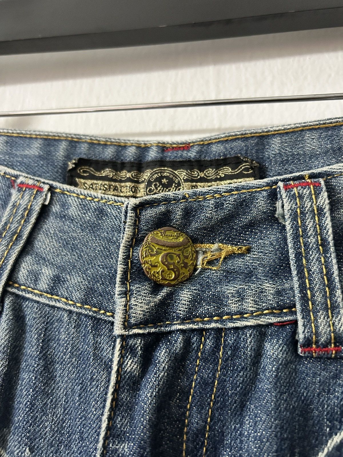 If Six Was Nine × Japanese Brand × Le Grande Bleu (L.G.B.) Flare Jeans Satisfaction Sick Design Vintage Denim Style Size 28" / US 6 / IT 42 - 7 Thumbnail