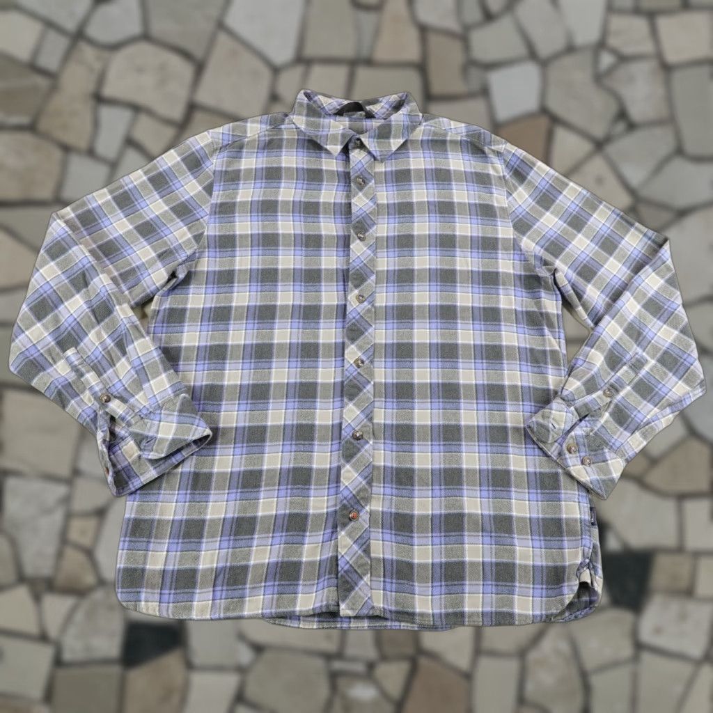The North Face NORTH FACE Flannel Button-Up Shirt Mens Large Blue Plaid Long Sleeve Outdoor Work Size US L / EU 52-54 / 3 - 1 Thumbnail