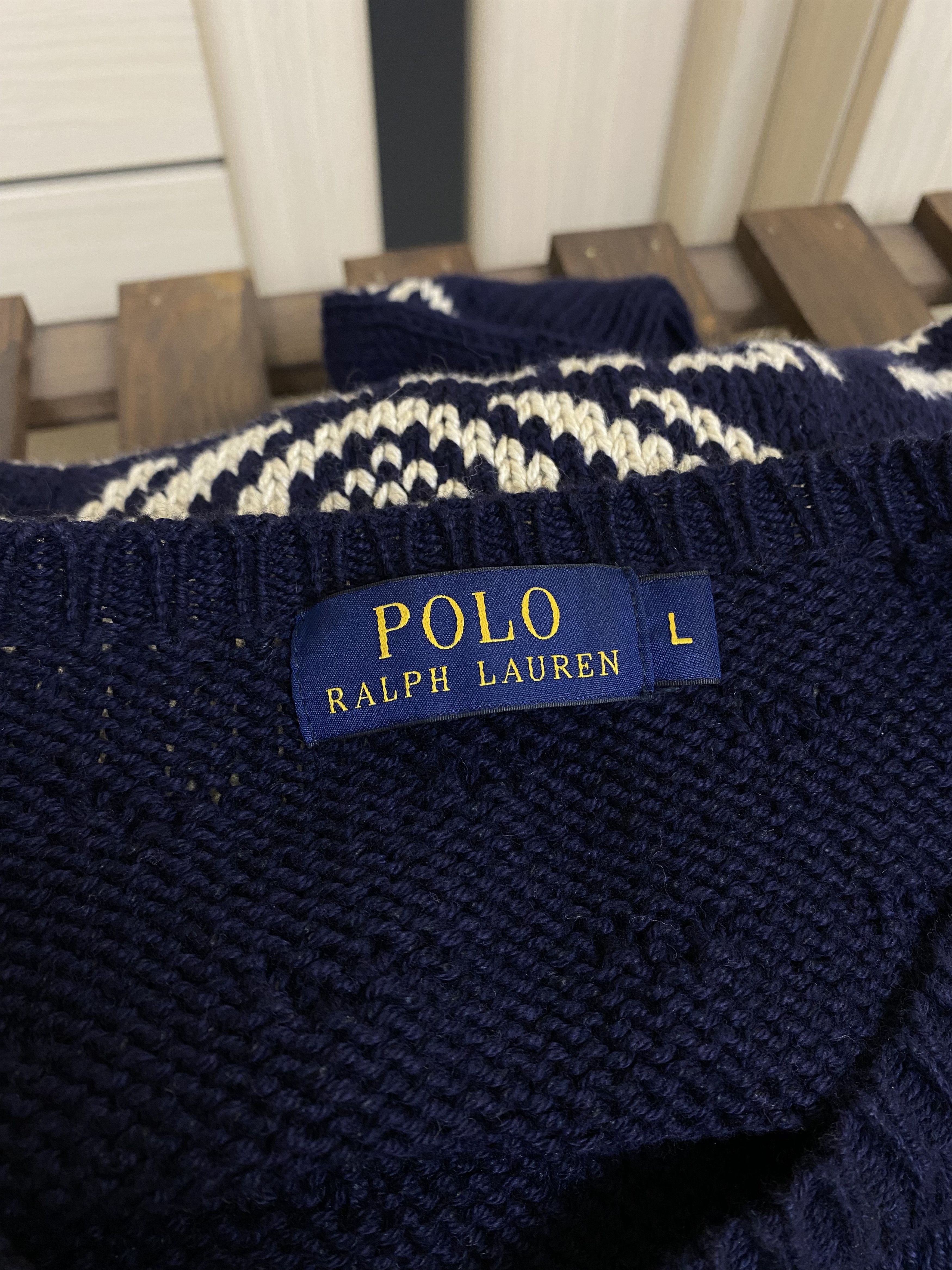 Polo Ralph Lauren Polo Ralph Lauren Anchor Shawl Knit Sweater Marine Size US L / EU 52-54 / 3 - 8 Thumbnail