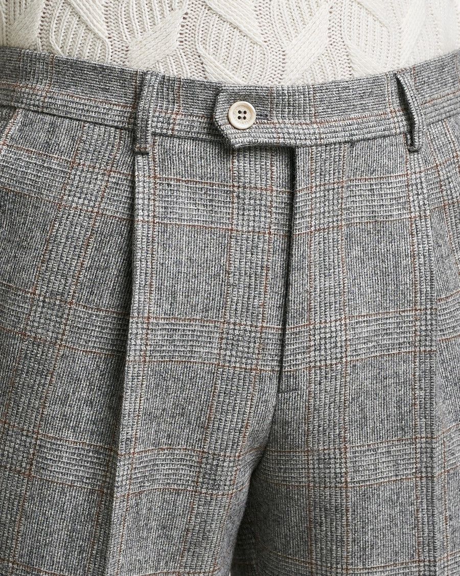 Brunello Cucinelli o1w1db10126 Prince Of Wales Flannel Suit in Grey Size 50R - 5 Thumbnail