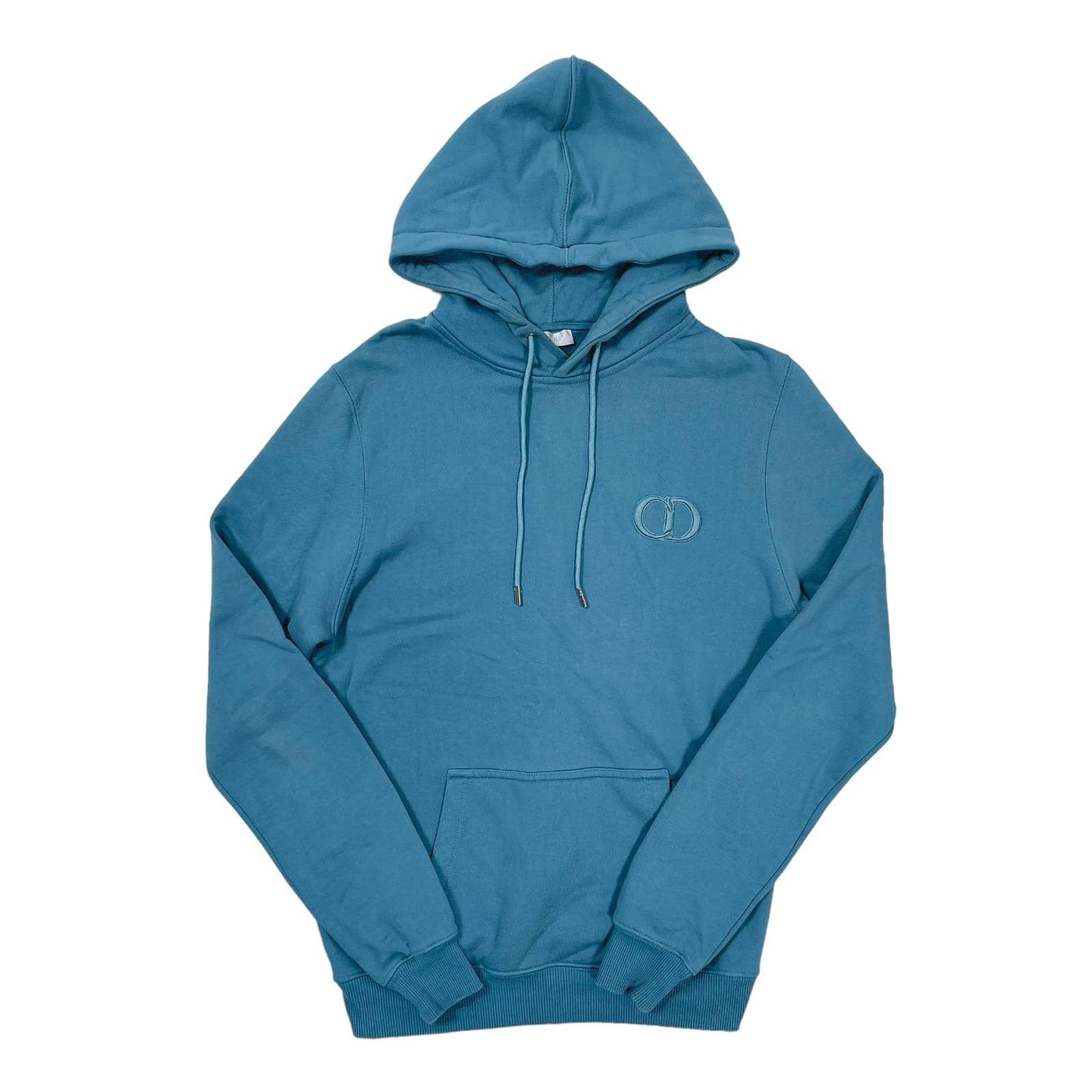 image of Dior Cd Icon Hooded Sweatshirt Blue, Men's (Size Small)