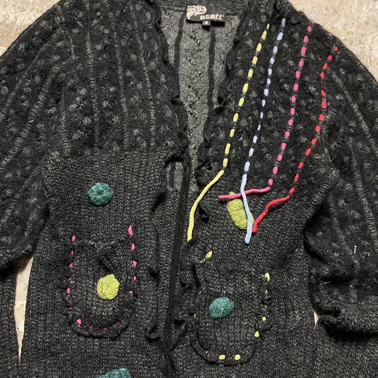 Japanese Brand Avant Garde Hand-Knit Hooded Cardigan Grey S Size S / US 4 / IT 40 - 3 Thumbnail