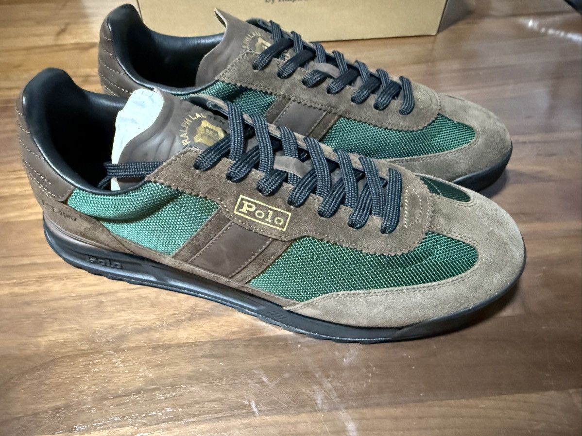 Polo Ralph Lauren Polo Ralph Lauren Varick Suede-Paneled Sneaker Brown Green Size US 11 / EU 44 - 7 Thumbnail
