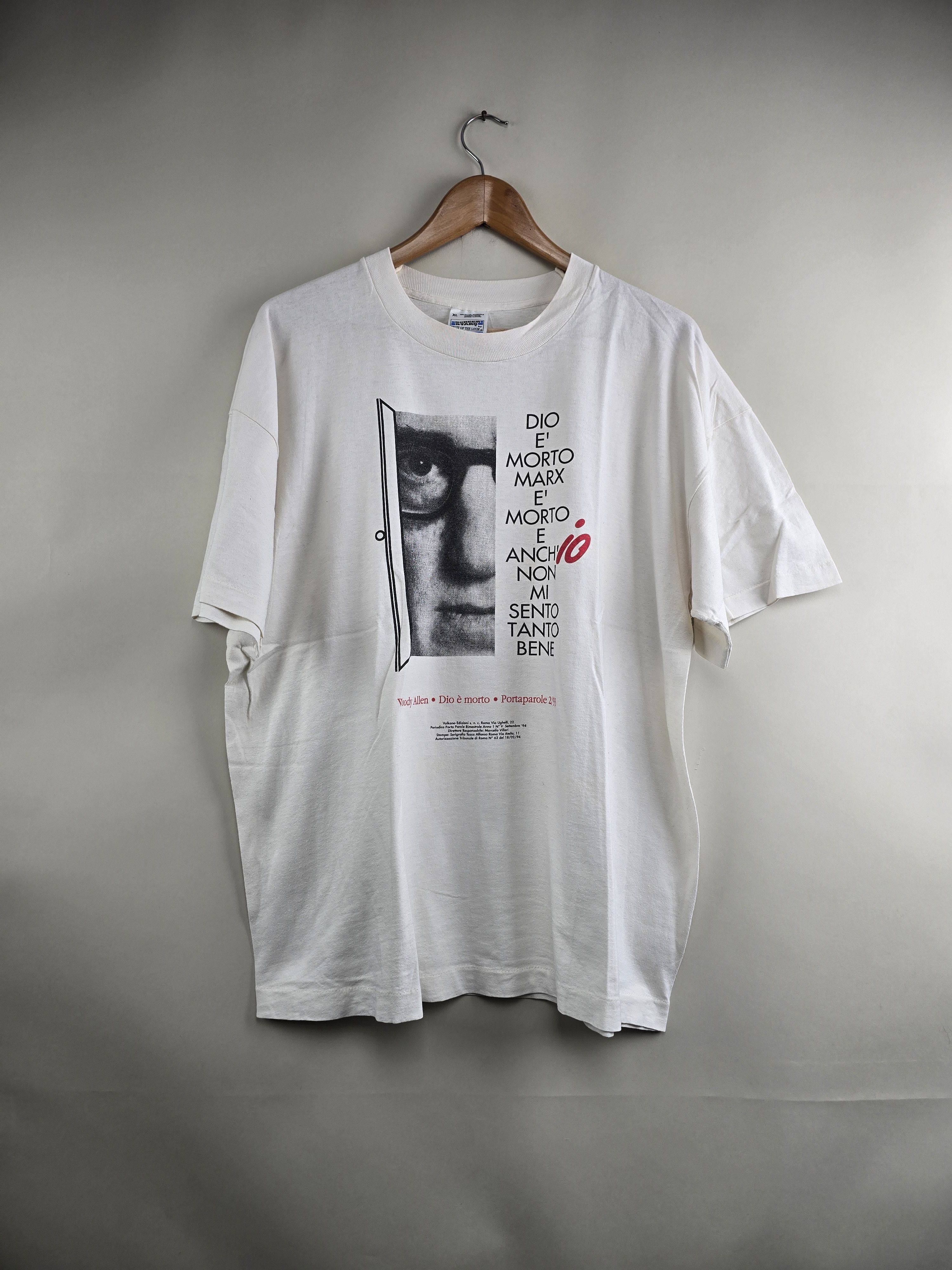 Vintage 90s Woody Allen Movie Tee XL 23.5" 28" Size US XL / EU 56 / 4 - 1 Thumbnail