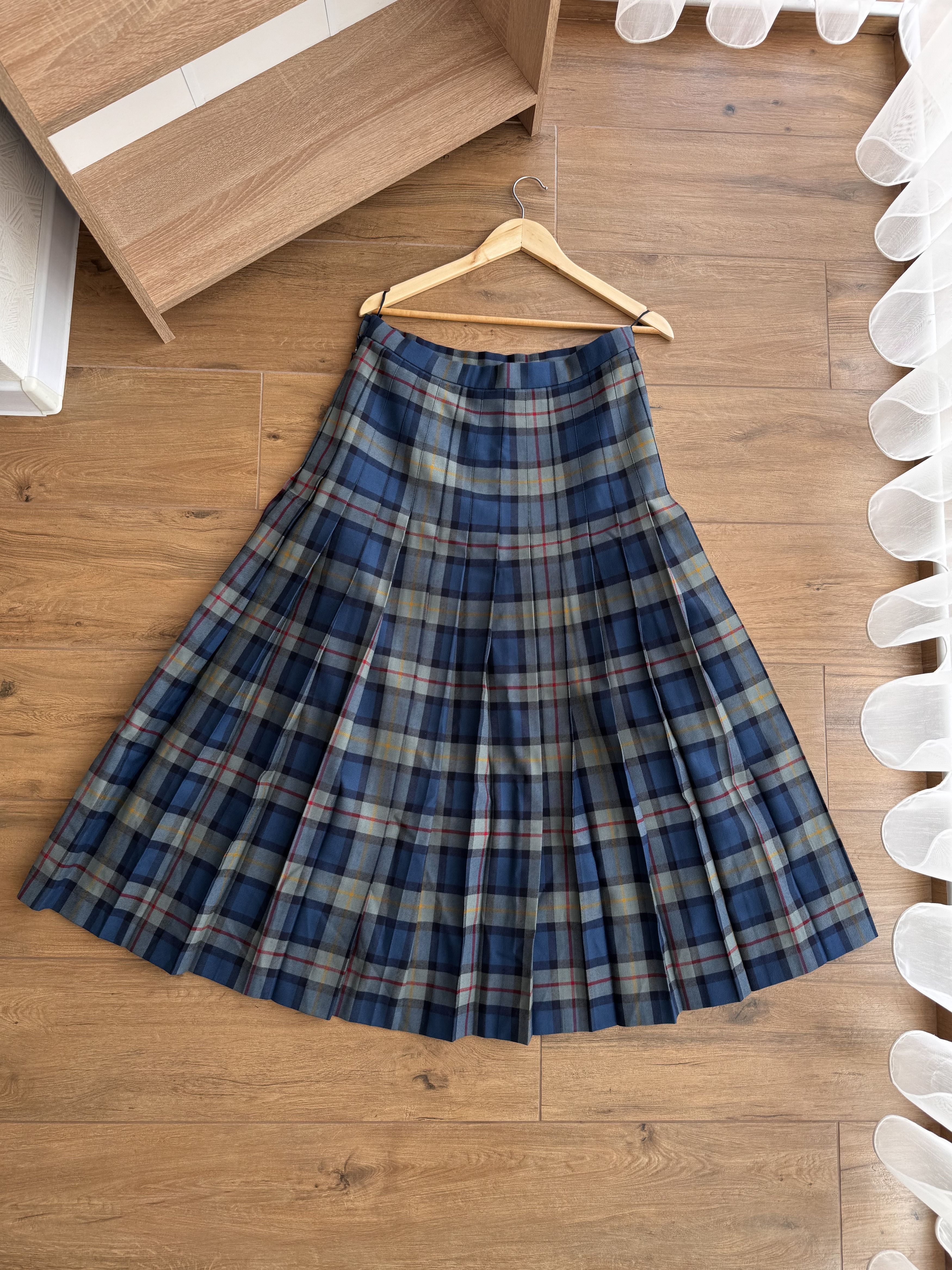 Pringle Of Scotland × Vintage Vintage Johnstons of Elgin Tartan Long Kilt Wool Skirt Size 34" / US 12 / IT 48 - 1 Thumbnail