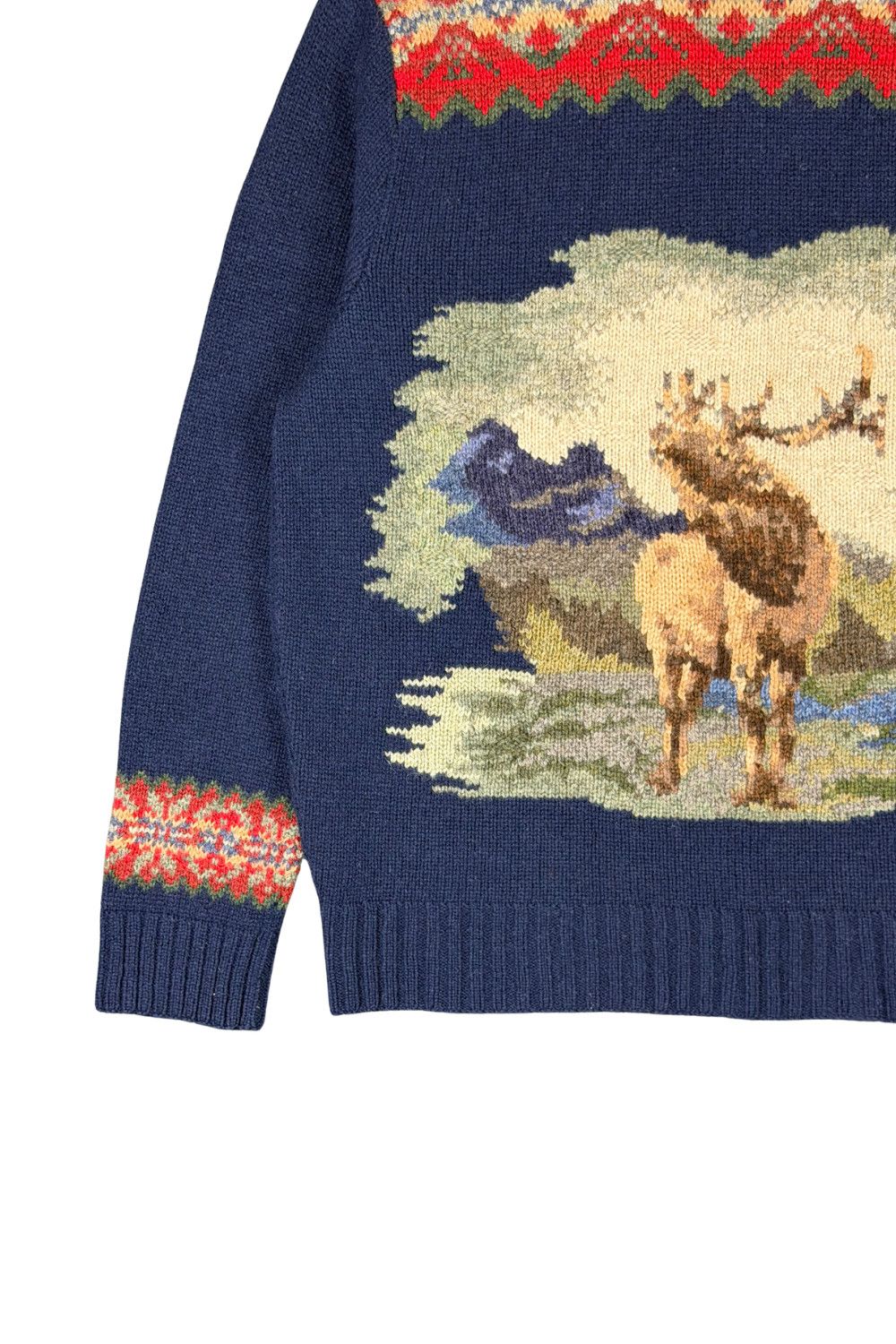 Polo Ralph Lauren Polo Ralph Lauren Hand Knit Elk Scene Sweater XL Fair Isle Size US XL / EU 56 / 4 - 5 Thumbnail