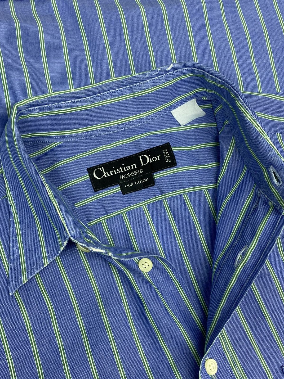 Christian Dior Monsieur Vintage Christian Dior Striped Short Sleeve Shirt Size US L / EU 52-54 / 3 - 10 Thumbnail