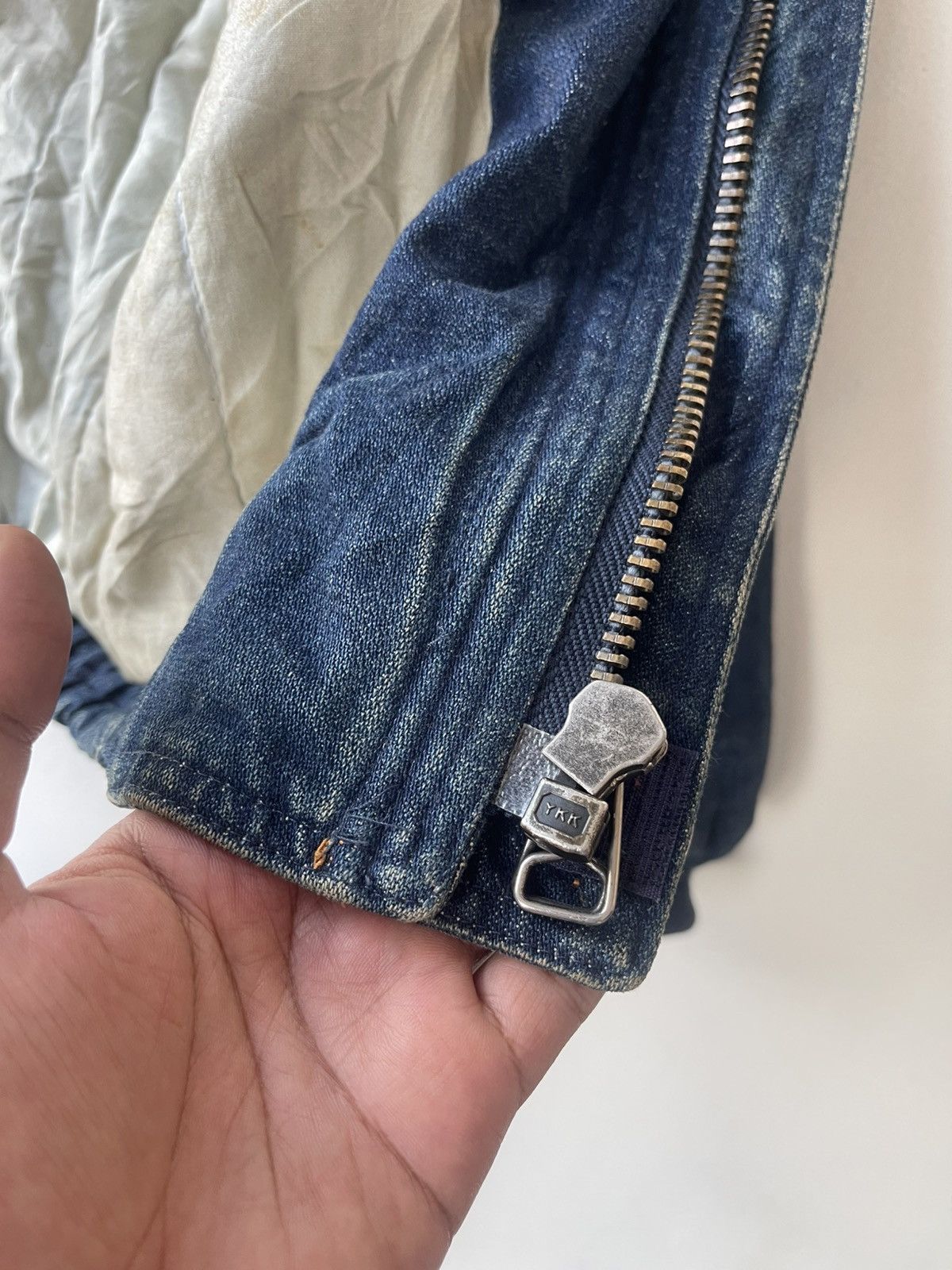 Vintage Rare Archival Multi Pocket Denim Bomber Jacket Indigo Blue Size US L / EU 52-54 / 3 - 10 Thumbnail