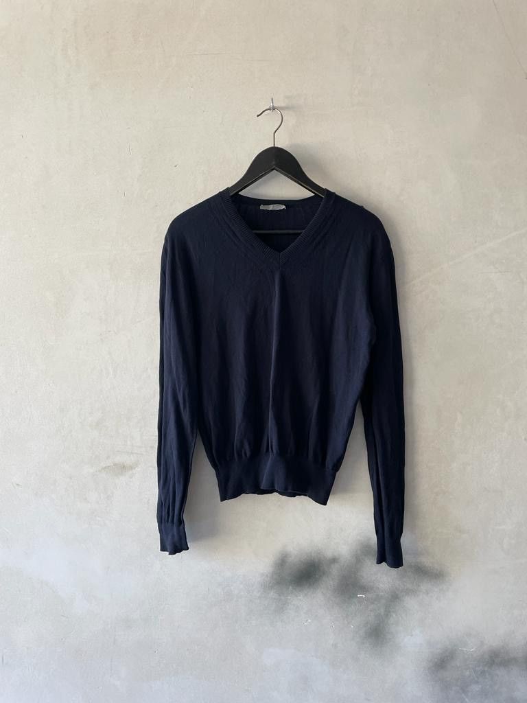 image of Dior By Kris Van Assche V-Neck in Navy, Men's (Size Small)