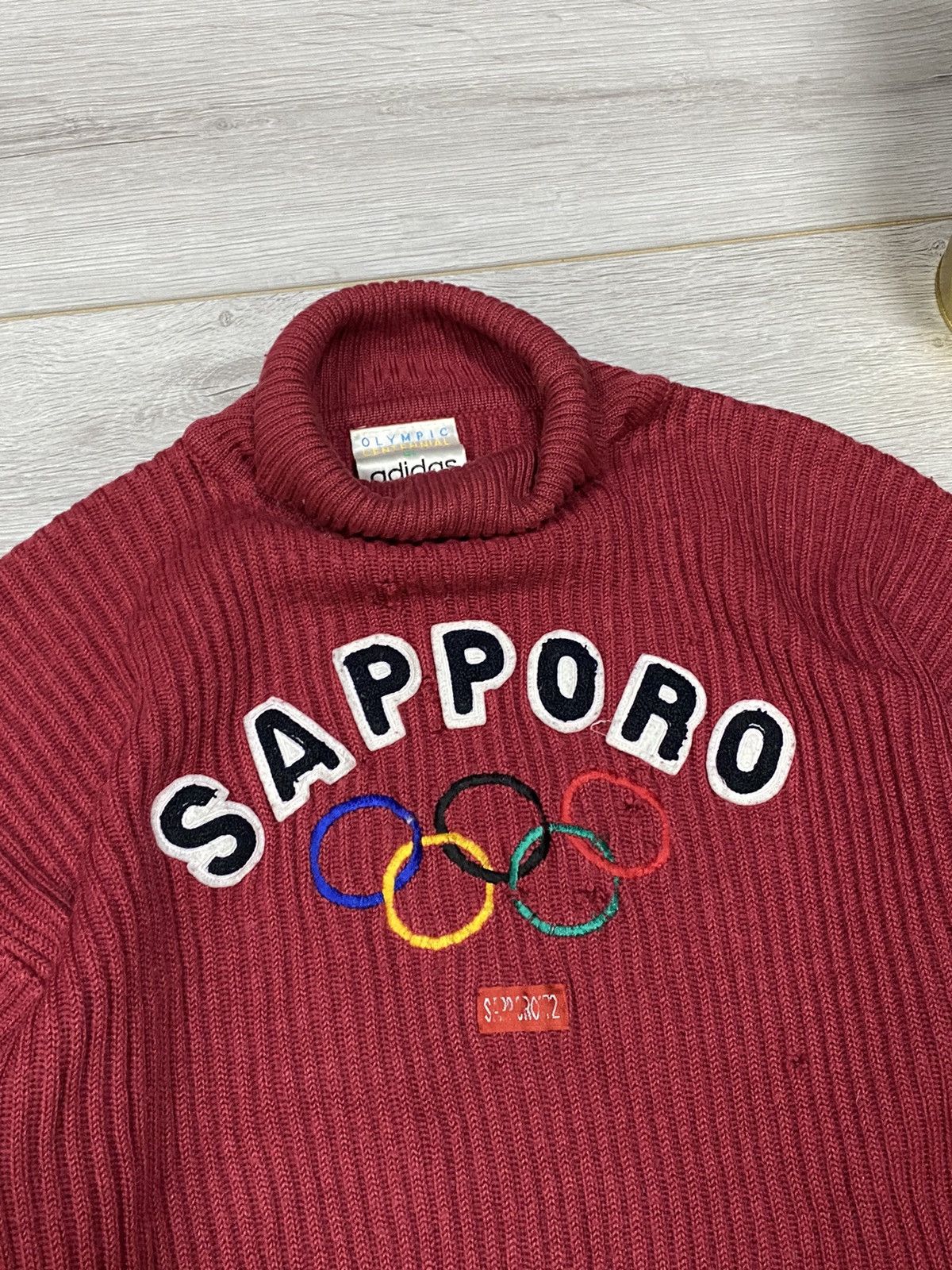 Vintage Adidas Sapporo Olympic vintage wool turtle neck sweater Size US M / EU 48-50 / 2 - 4 Thumbnail