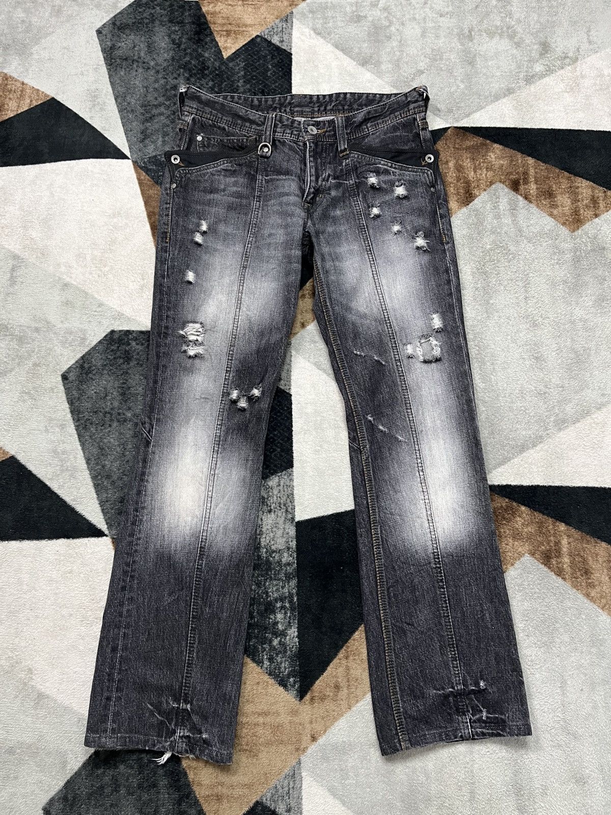 Other Y2K Hideaways Nicole Nfcm Flared Distress Punk Jeans Size US 31 - 2 Thumbnail