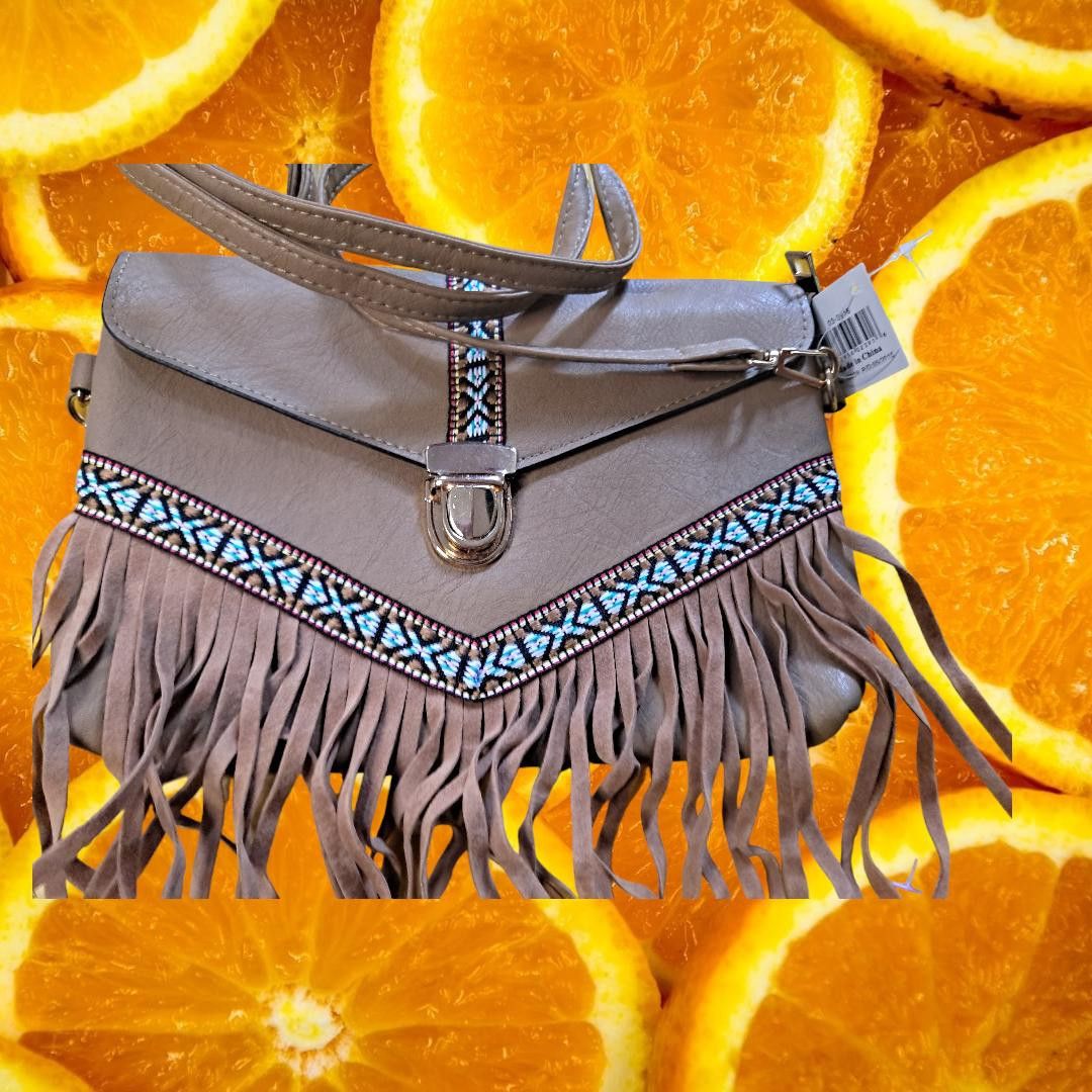 Other New Parade Street Tan Fringe Southwestern Design Shoulder Ba Size ONE SIZE - 2 Thumbnail