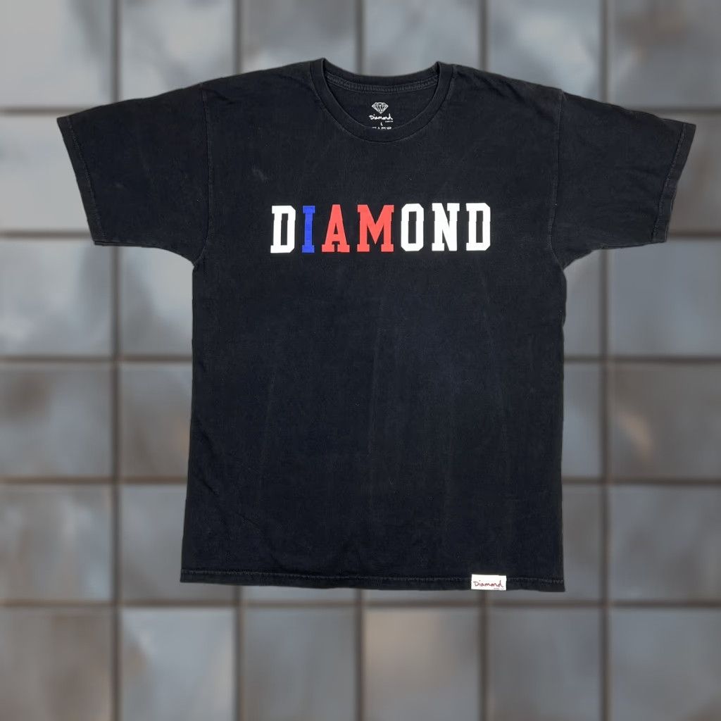 Diamond Supply Co. Diamond Supply Co. Mens T-Shirt Size Large Black Tee Red White Blue Logo Print Size US L / EU 52-54 / 3 - 1 Thumbnail