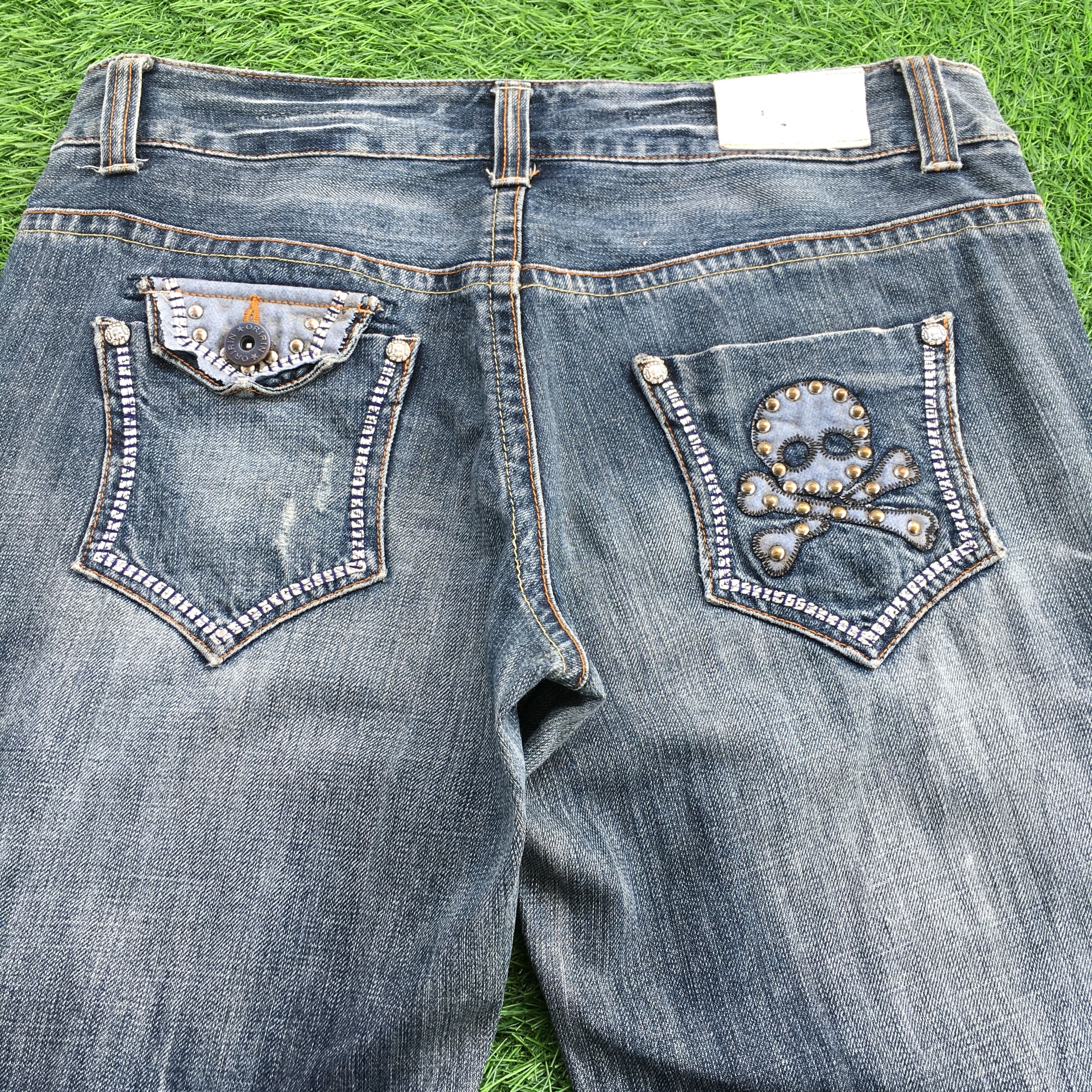 Japanese Brand Distressed Japanese Skull Baggy Wide Leg Denim Jeans D-1190 Size US 28 / EU 44 - 4 Thumbnail
