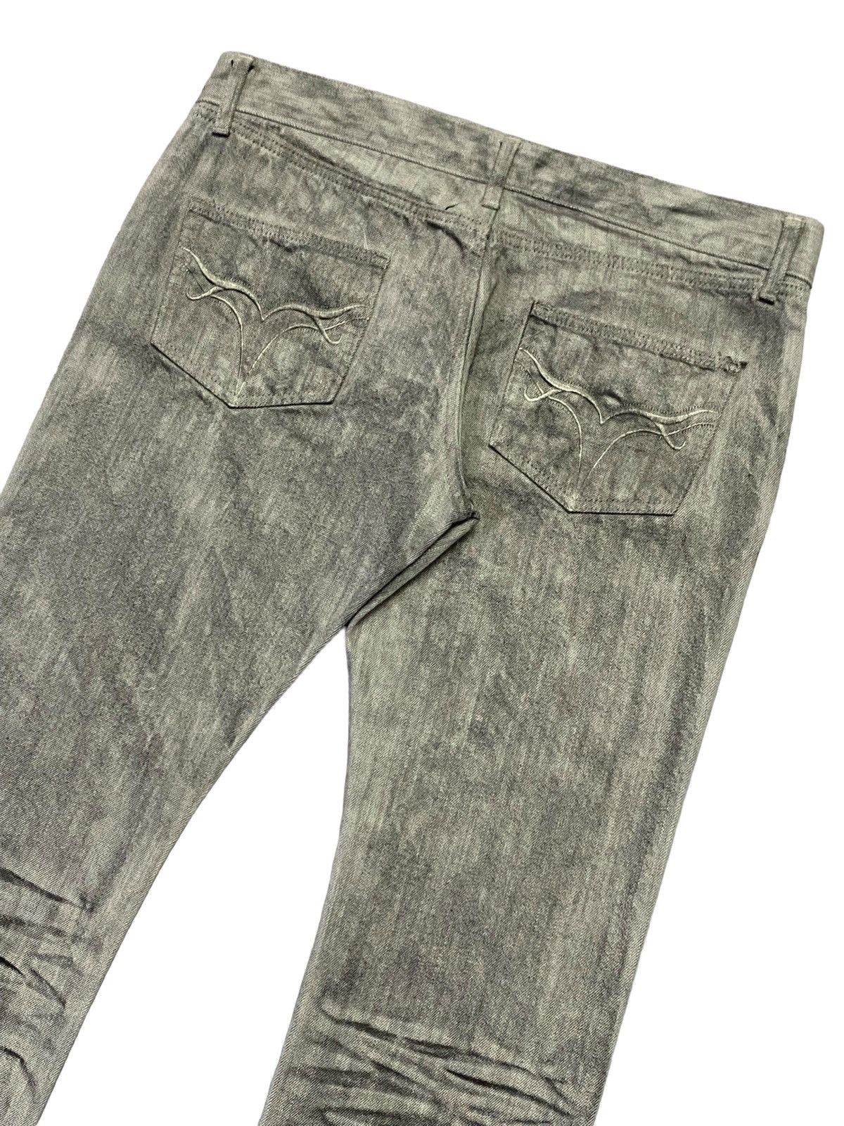 JACKROSE Jack Rose Ripped Distressed Clow Mark Smoke Denim Pants Size 33" - 19 Thumbnail