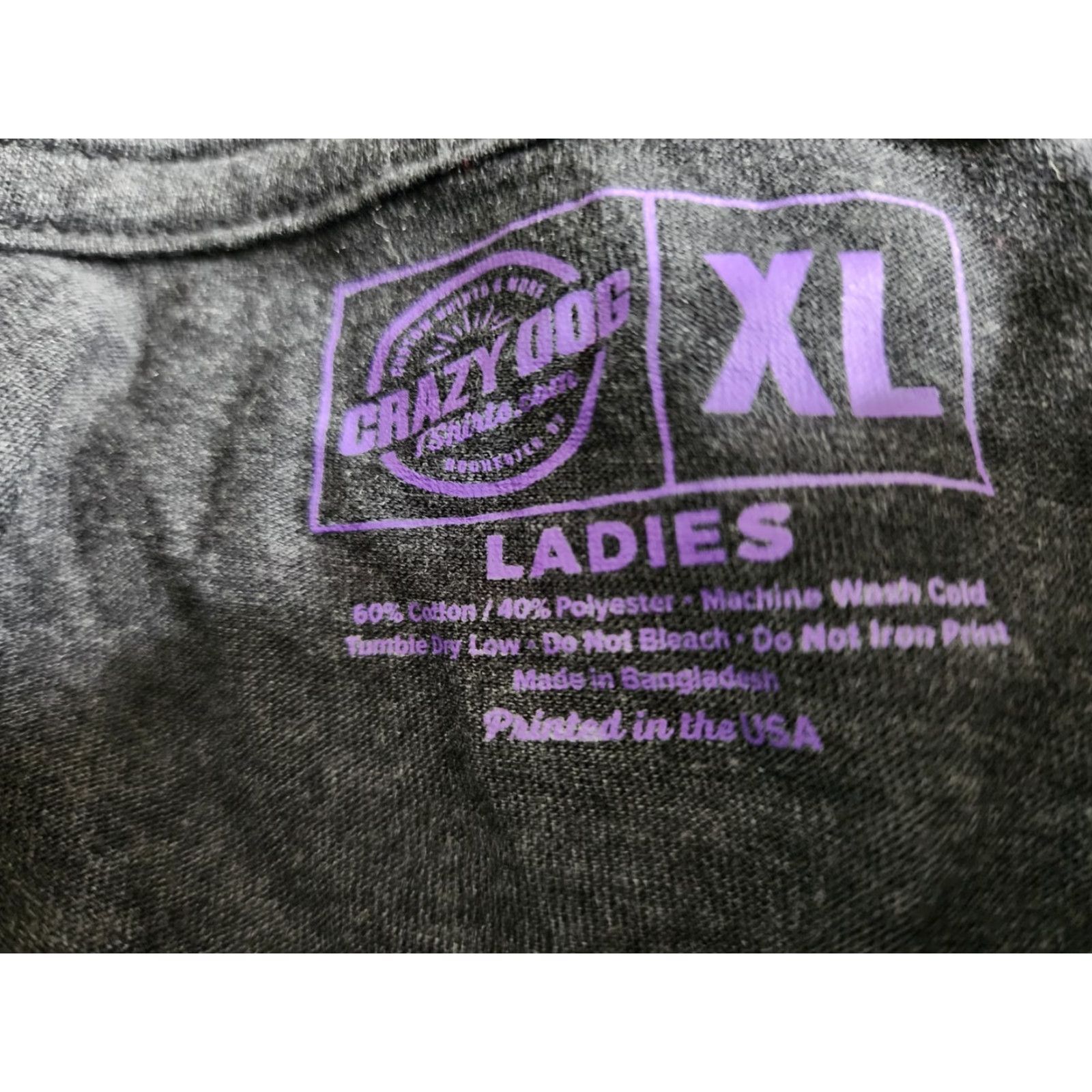 Vintage Womens Crazy Dog Tshirts T-Shirt Short Sleeve Round Neck XL Gray Cotton Blend Nerdy Ed Ger Poe Boy Funny Rock Lyrics Queen Vintage No Size XL / US 12-14 / IT 48-50 - 4 Thumbnail