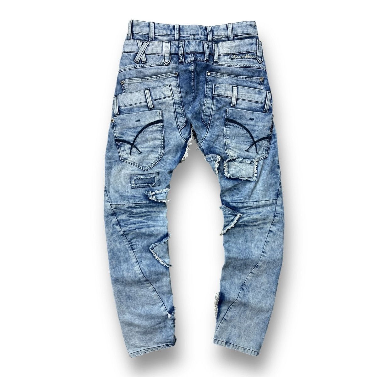 Japanese Brand Vintage Y2K Cipo & Baxx Double Waist Patchwork Jeans W29 L32 Size US 29 - 12 Thumbnail