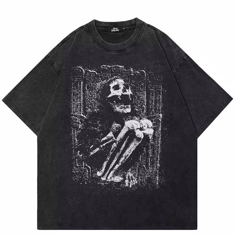 Vintage Gothic Punk Skull Oversized Retro T Shirt Size US S / EU 44-46 / 1 - 1 Thumbnail