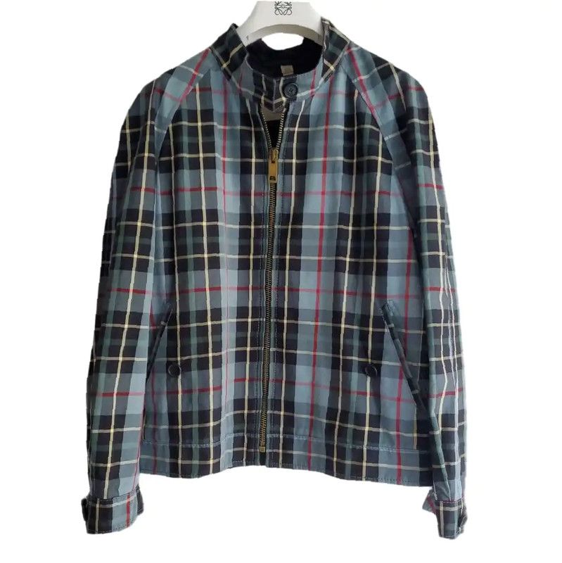 Burberry Burberry Blue Plaid Cotton Jacket for Women Size L / US 10 / IT 46 - 1 Thumbnail