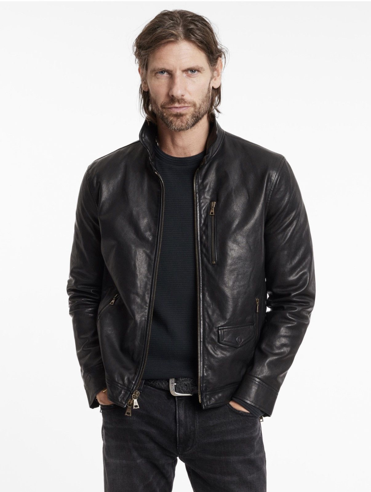 John Varvatos John Varvatos York Leather Jacket Size US L / EU 52-54 / 3 - 9 Thumbnail