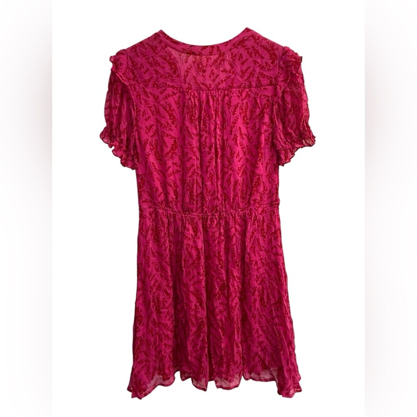 ba&sh BA&SH Matcha Printed Pink Mini Dress S Size S / US 4 / IT 40 - 4 Thumbnail