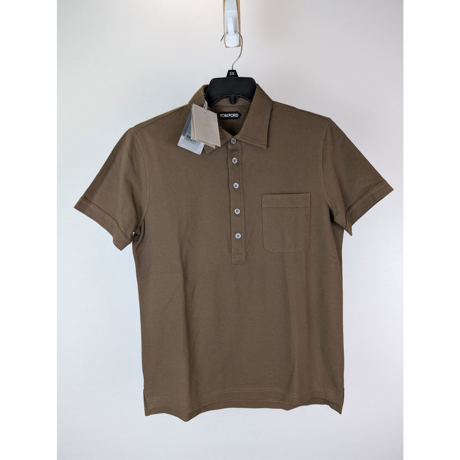 Tom Ford o1rshd1 Cut And Sewn Polo Shirt Knitted Polo Shirt in Cigar Size US M / EU 48-50 / 2 - 8 Thumbnail