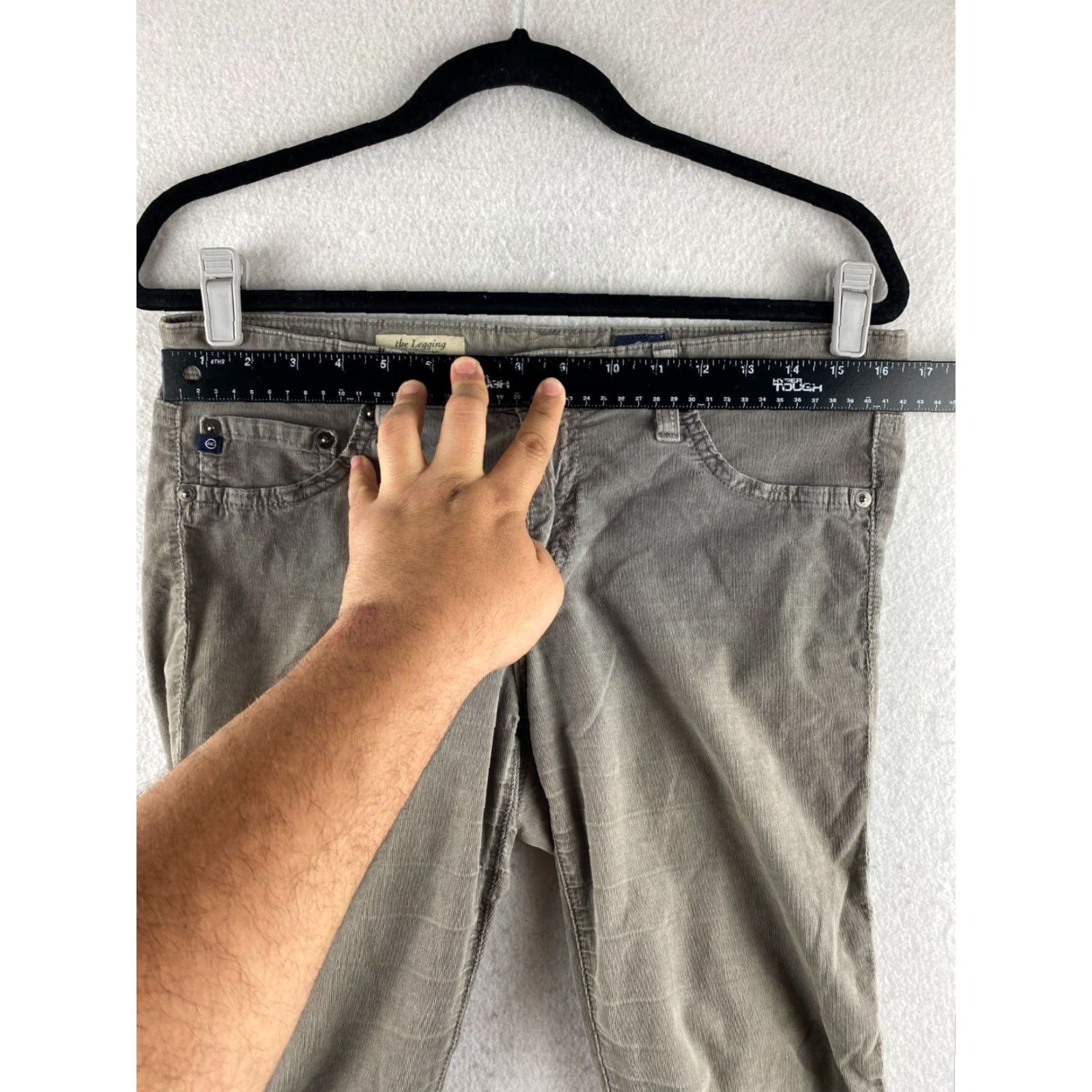 Vintage AG Adriano Goldschmeid Pants Womens 31 Gray Corduroy The Legging Super Skinny Size 24" / US 00 / IT 34 - 7 Thumbnail