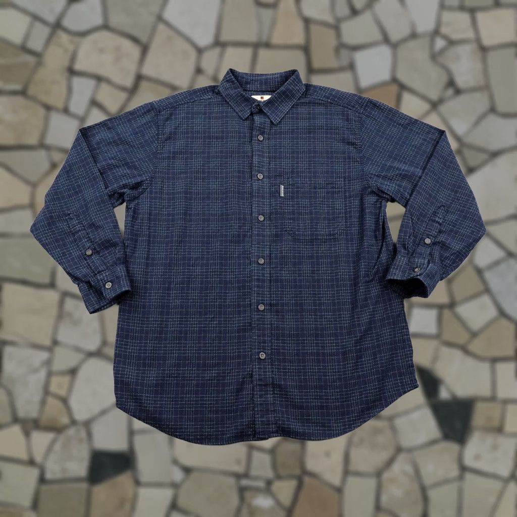 Vintage Woolrich Shirt Men Large Blue Plaid Textured Cotton Button-Up Field Outdoor Work Shirt Size US L / EU 52-54 / 3 - 1 Thumbnail